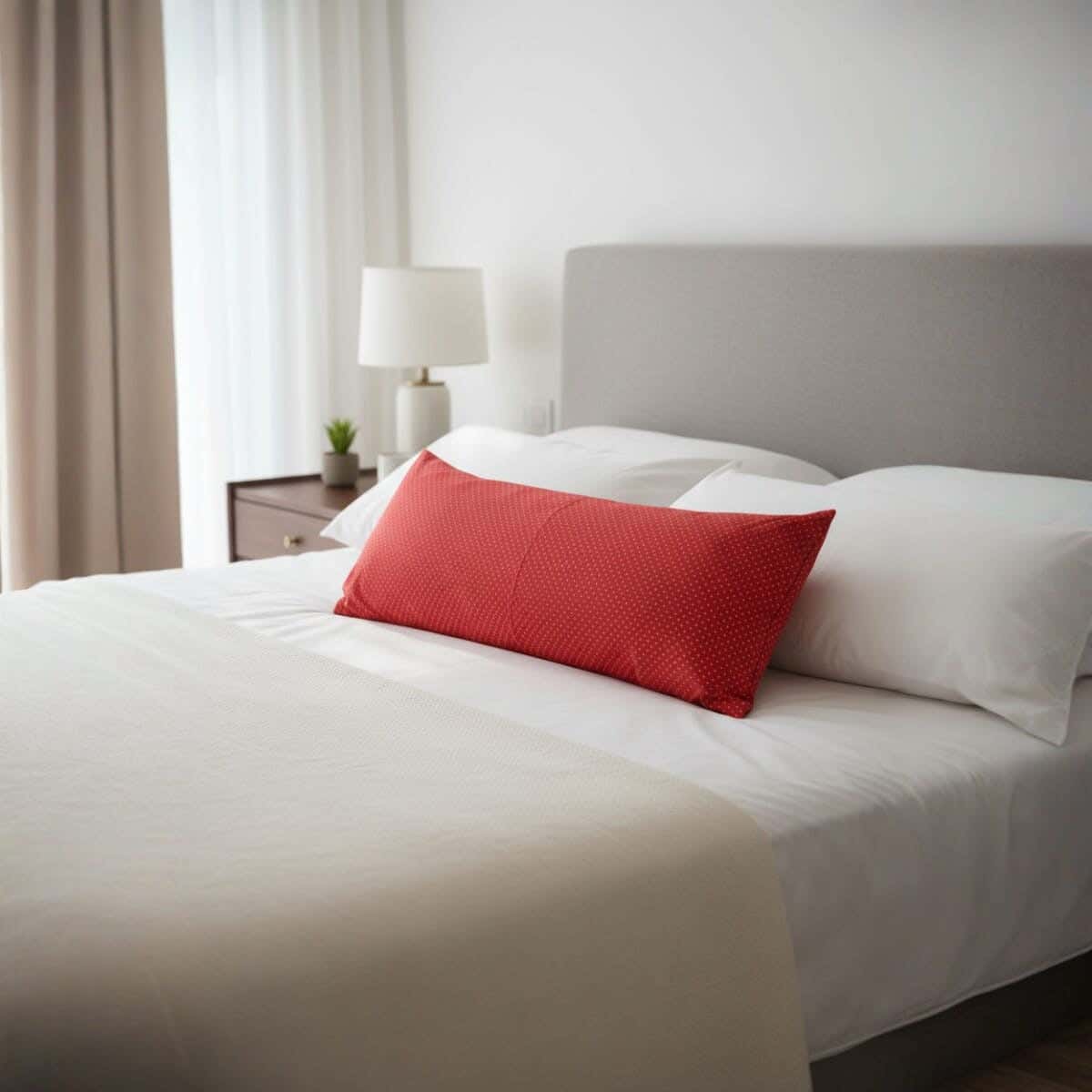 Nice Home Cotton Long Pillow Cover, 160×42 cm - Red
