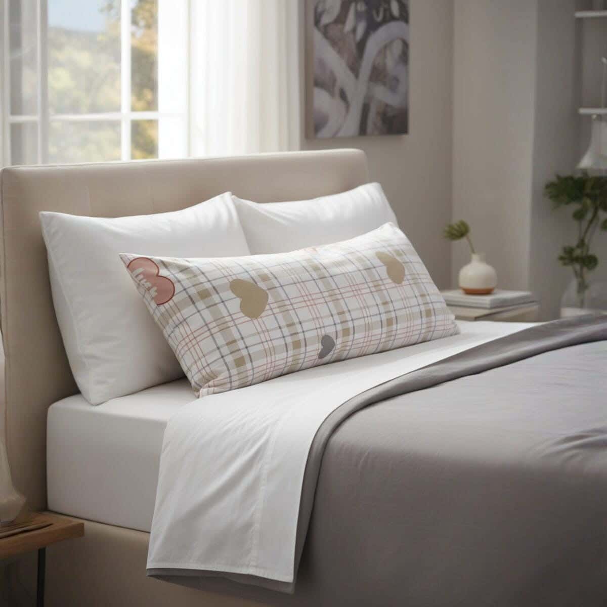 Nice Home Cotton Long Pillow Cover, 160×42 cm - Multicolor