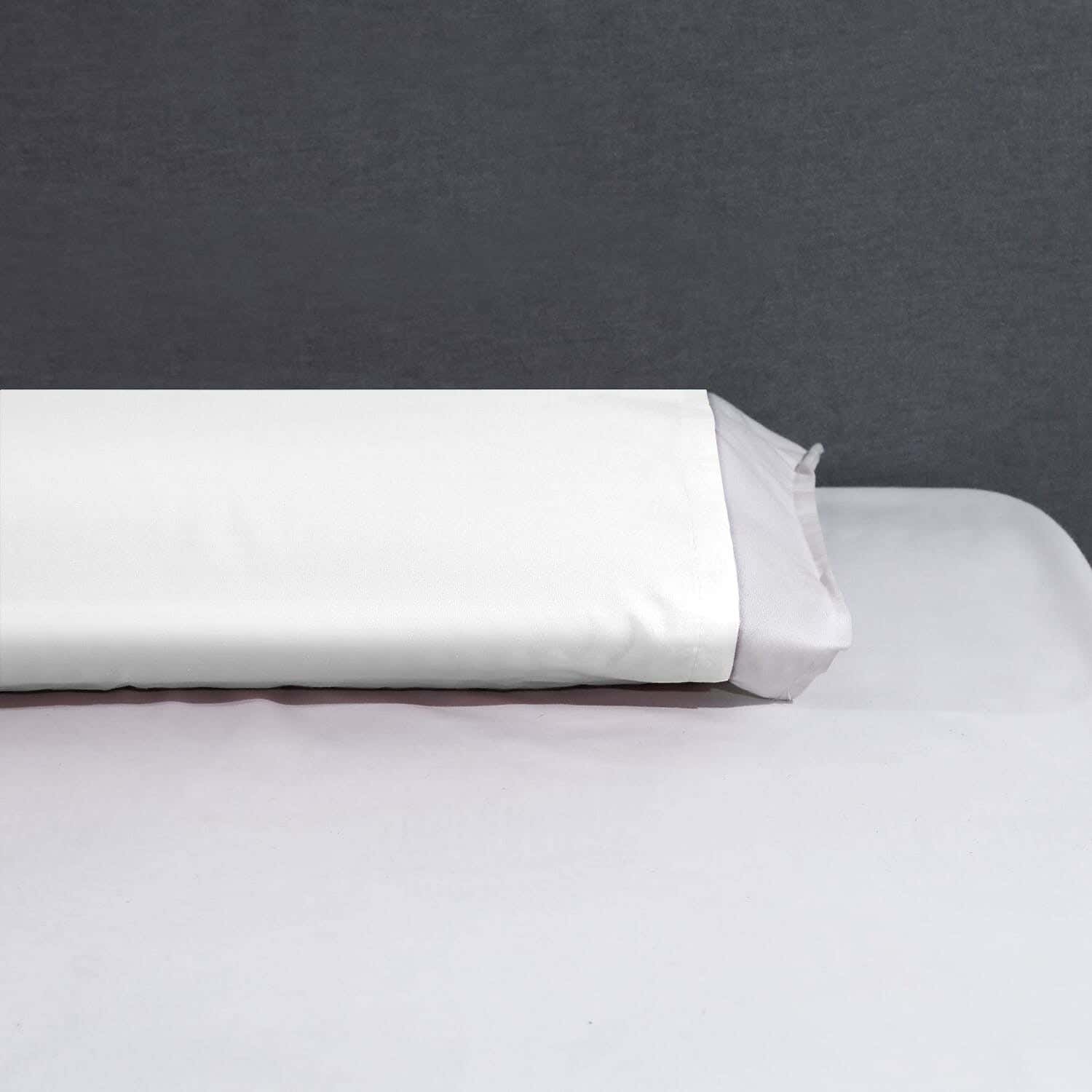 Nice Home Cotton Long Pillow Cover, 180 cm - White