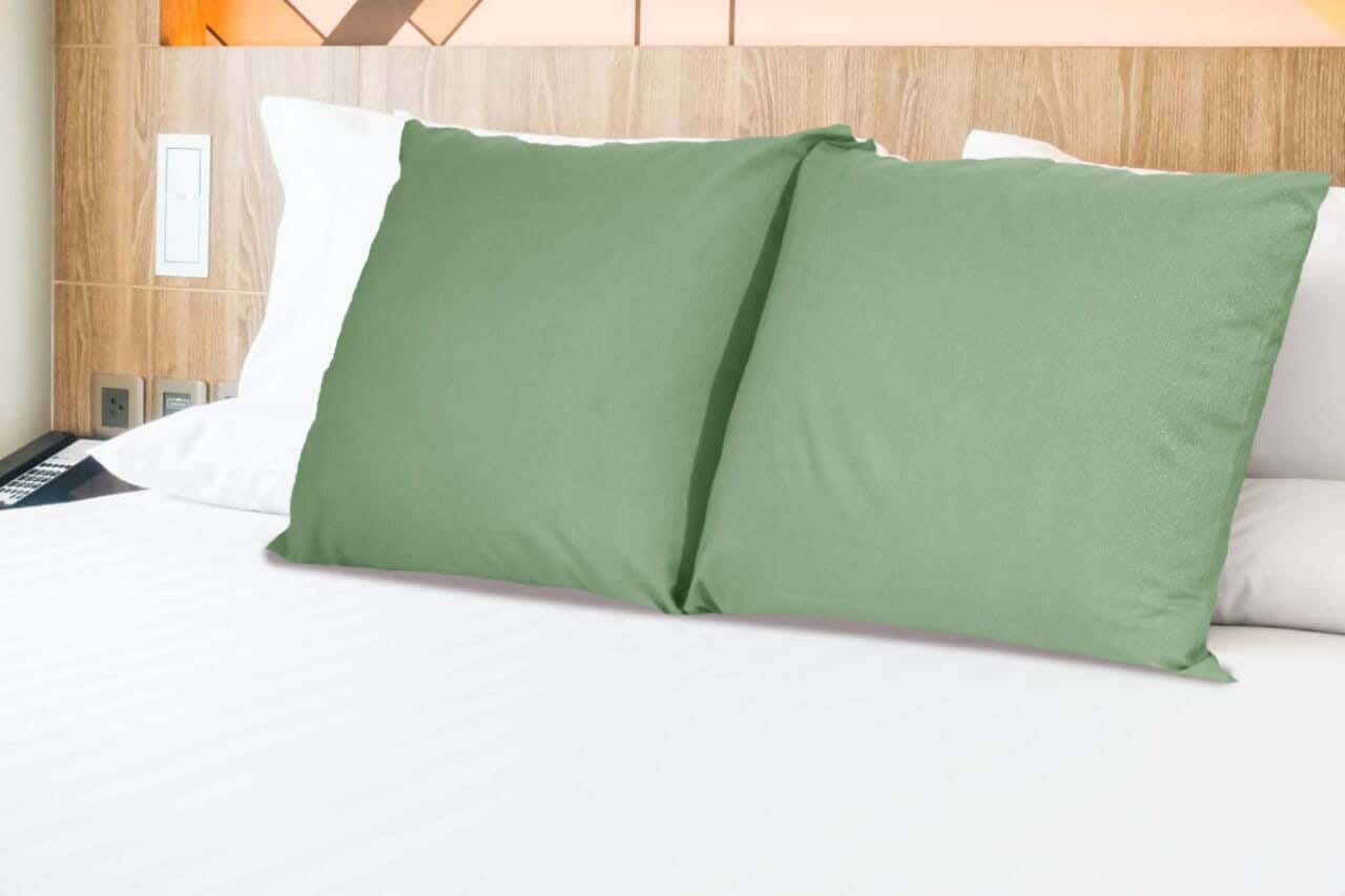 Nice Home Cotton Pillow Cover Set, 2 Pieces, 50x70 cm - Olive
