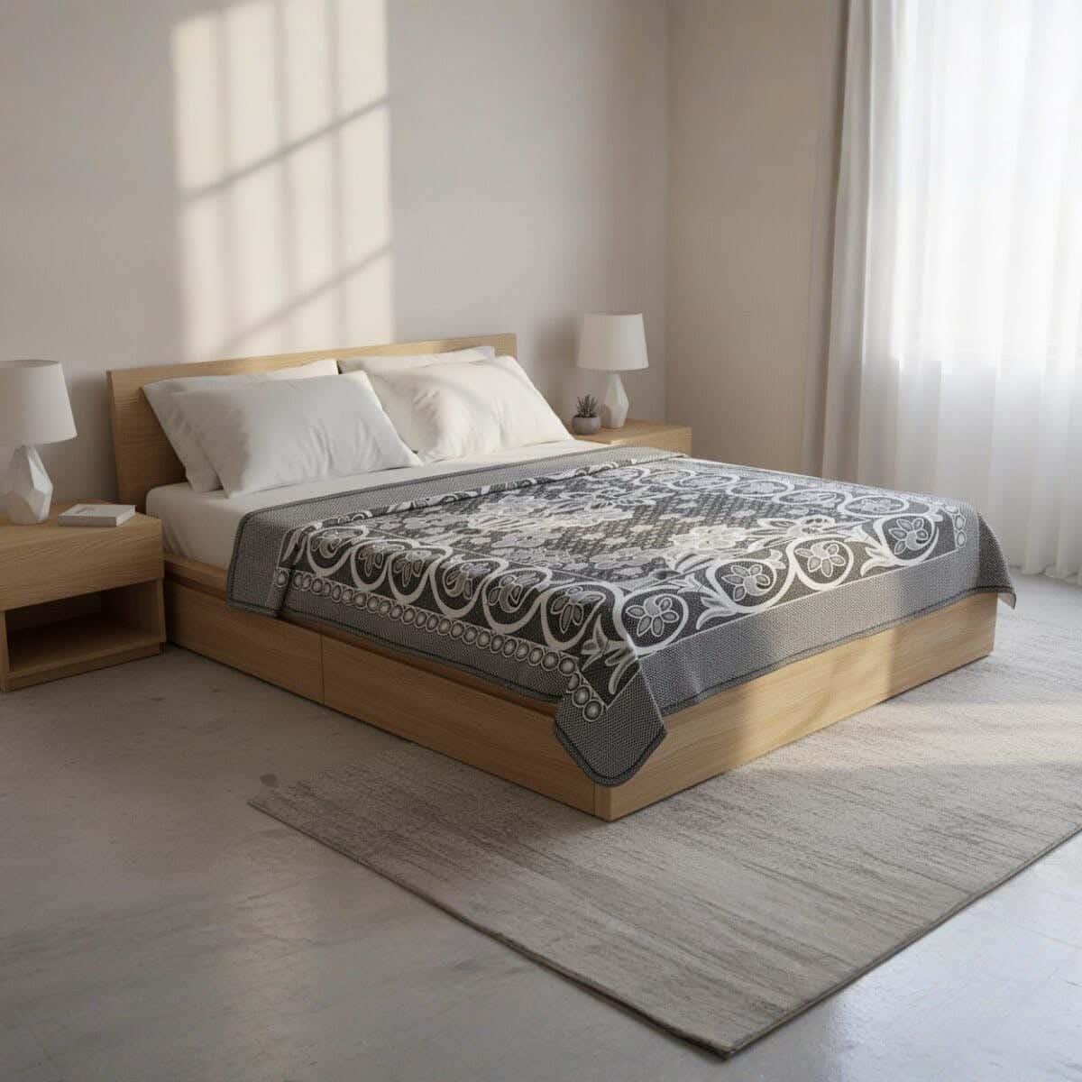 Peppers Textile Comforter, 200x210 cm, 1400 gm - Black