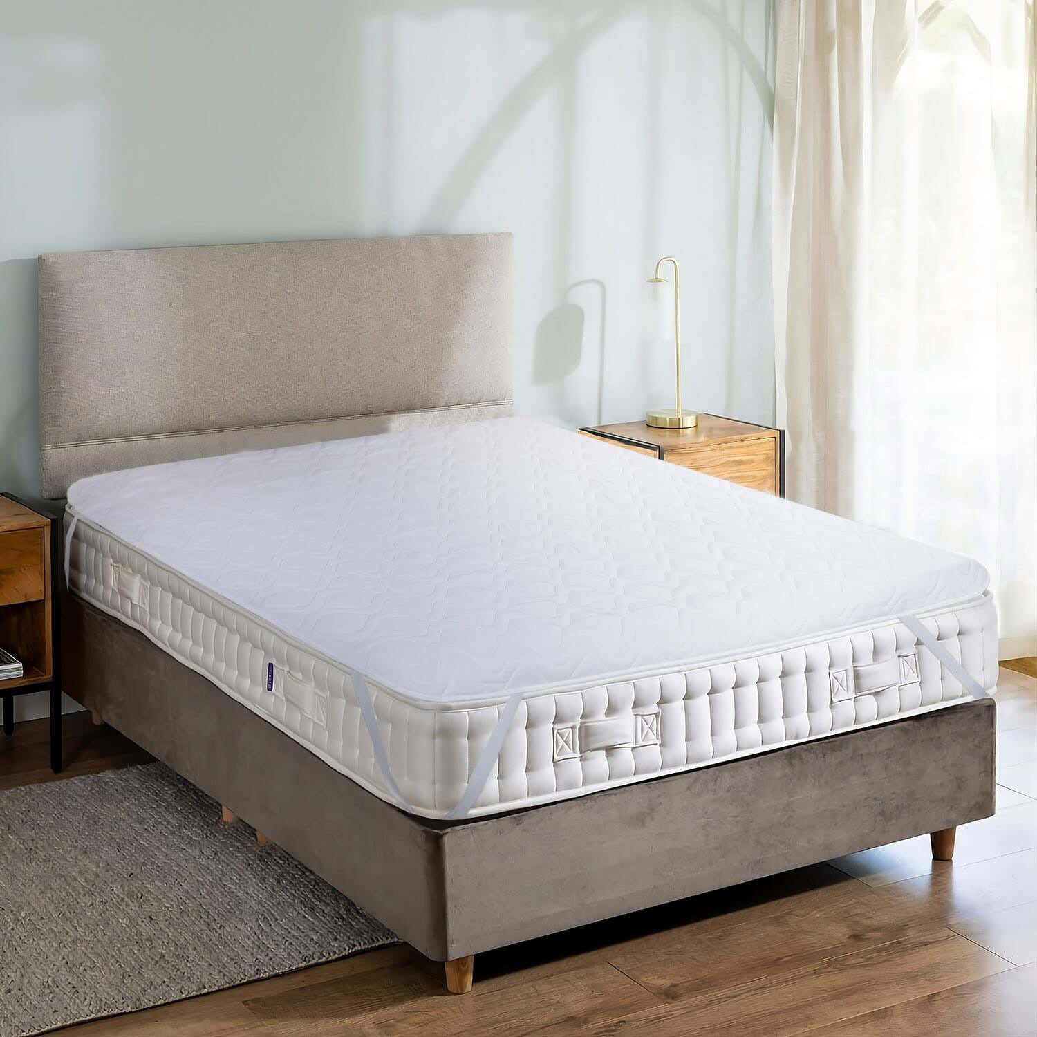 For Bed Cotton Mattress Cover, 160×195 cm - White
