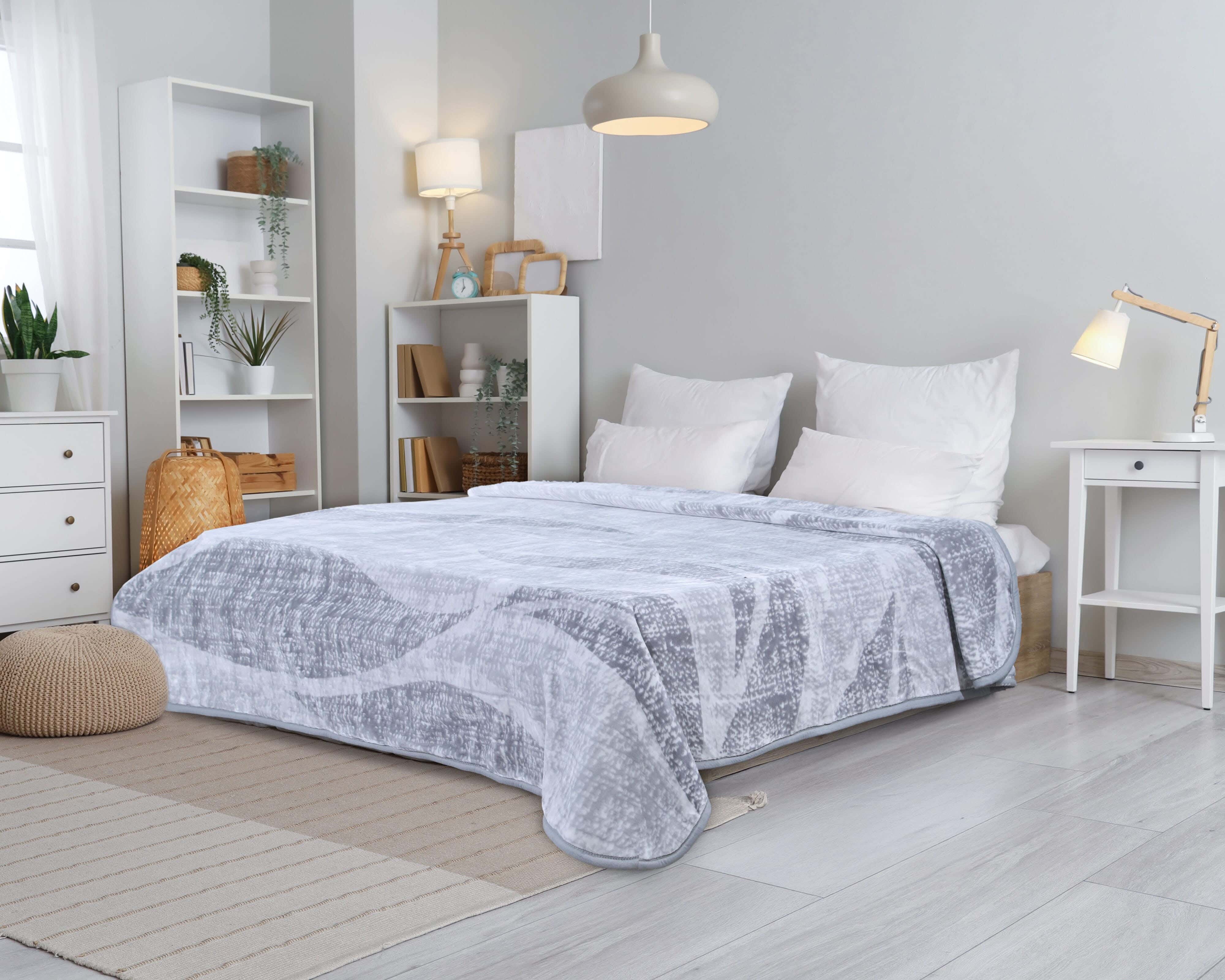 Morano Two Layers Velvet Blanket, 220×240 cm, 7400 GM - Grey