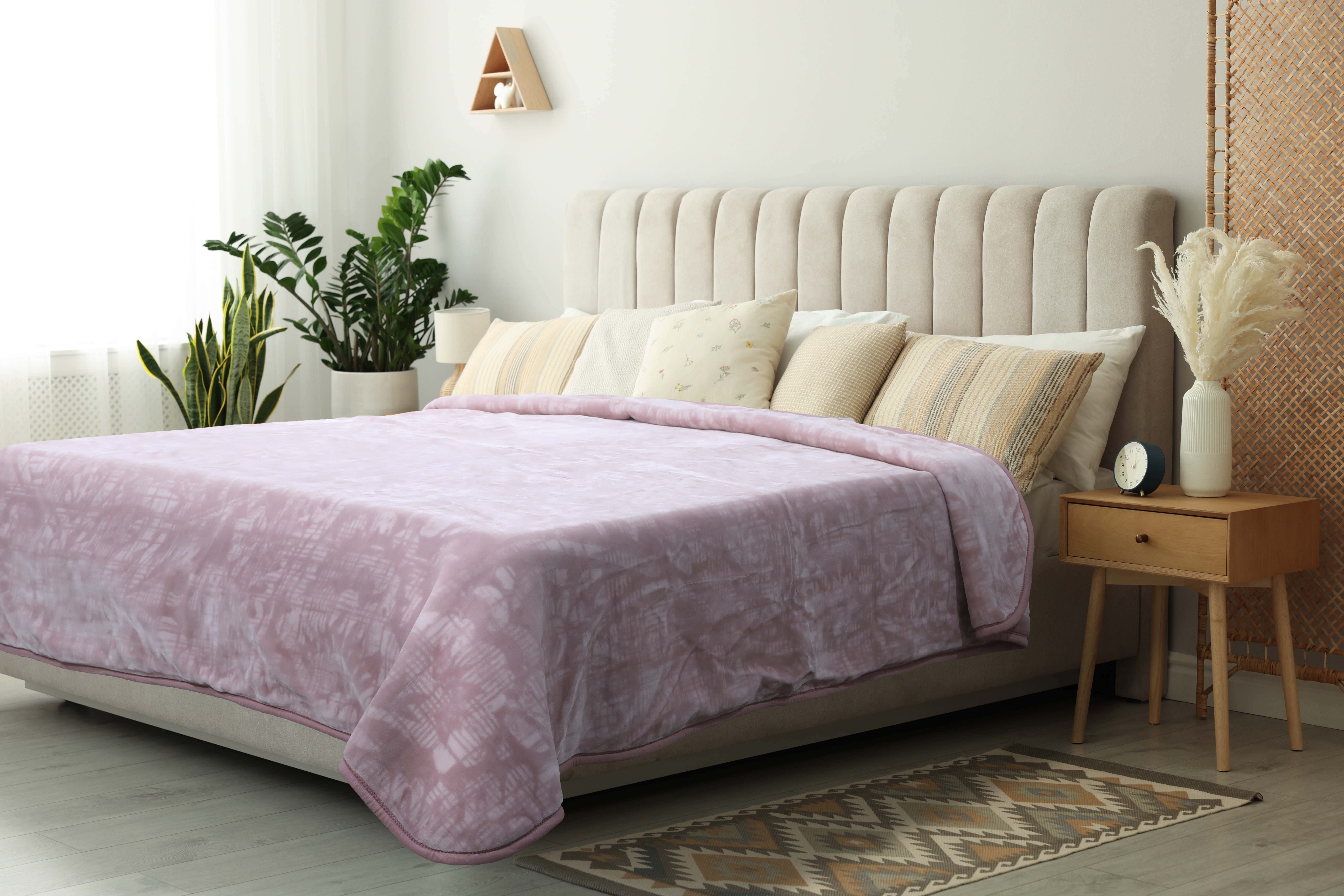 Morano Double Layers Velvet Blanket, 220×240 Cm, 7400 grm - Rose