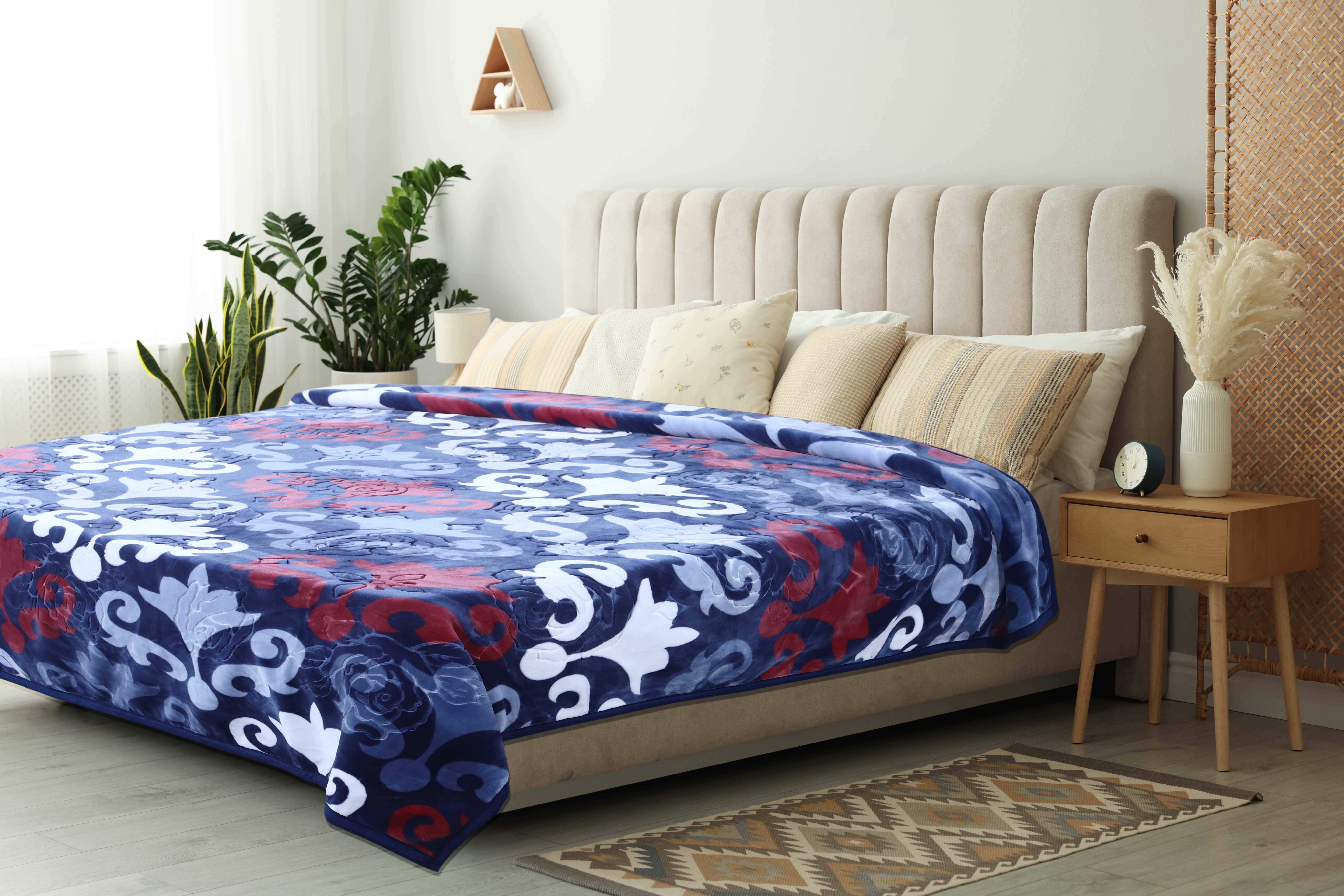 Aslan Velvet Blanket Laser Embossed, 220x240 cm, 7 kg - Multicolor