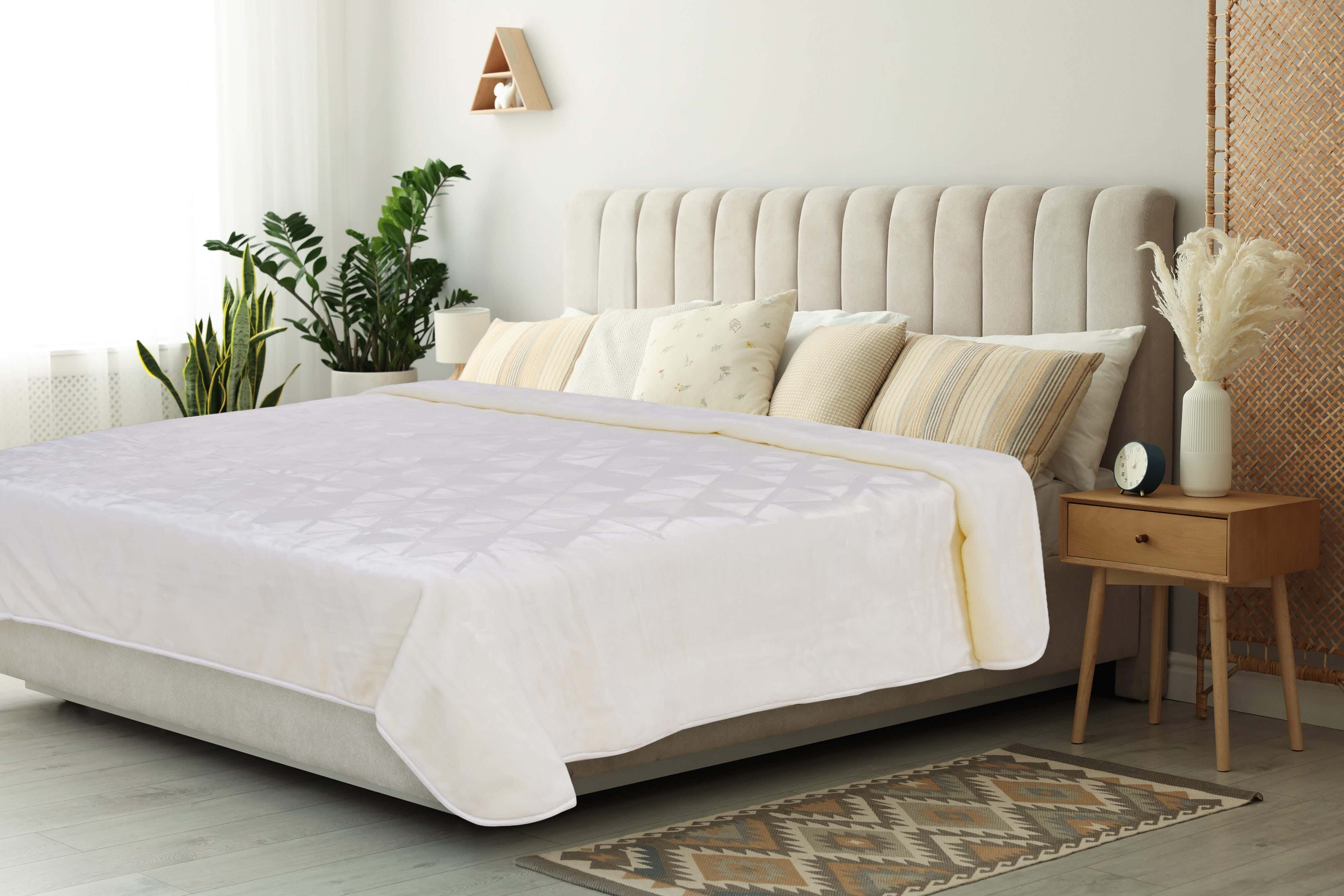 Mora Perla Velvet Blanket, 220x240 cm, 615 gm - Off White