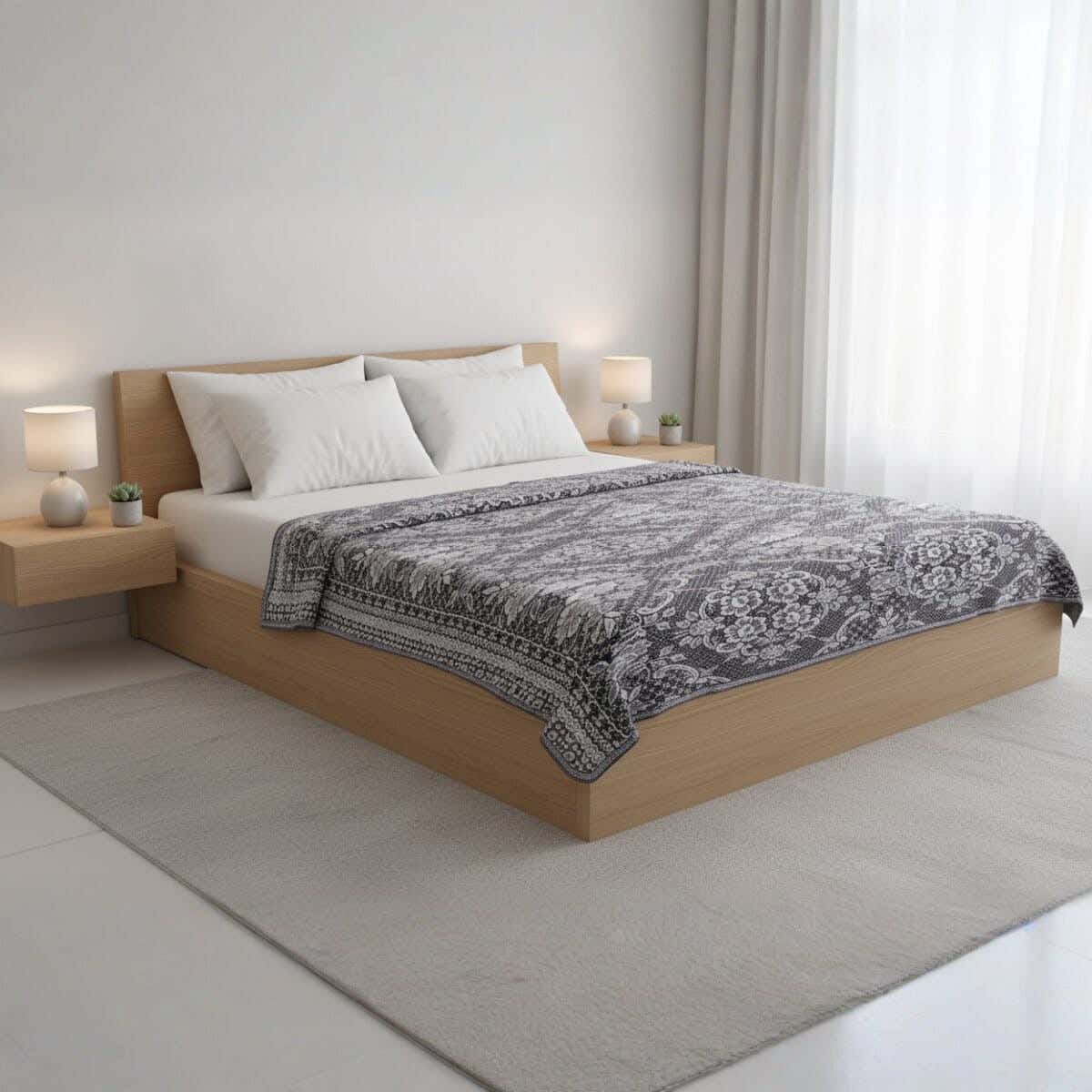 Shebl Safre Jacquard Bed Comforter, 150x200 cm, 1000 gm - Purple