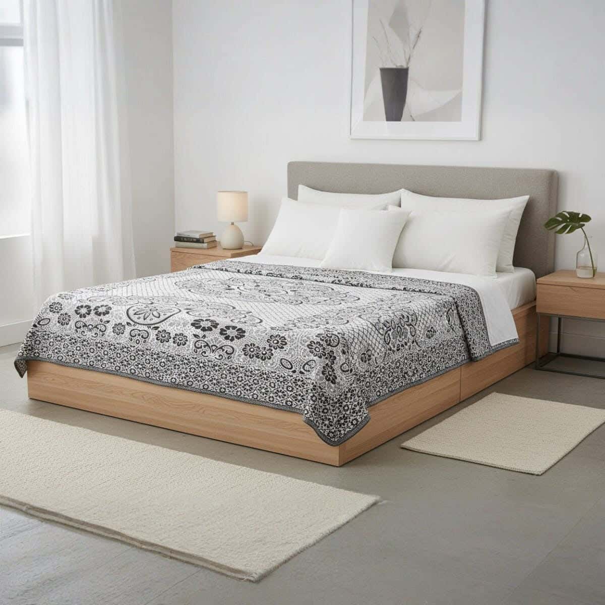 Shebl Safre Jacquard Bed Comforter, 150x200 cm, 1000 gm - Olive