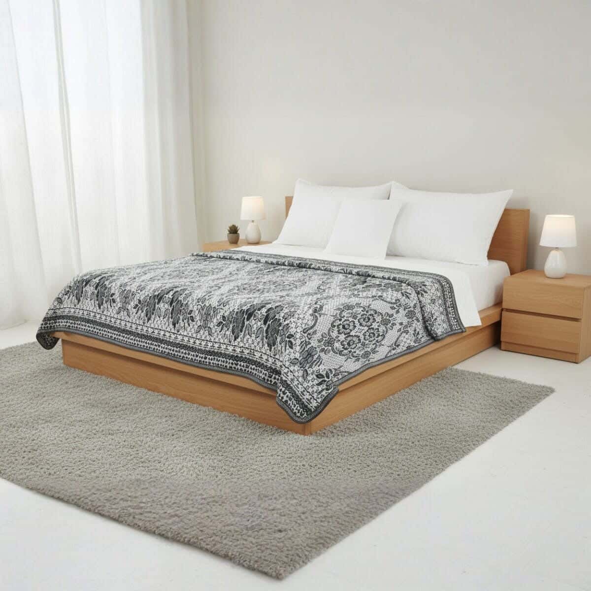 Shebl Safre Jacquard Bed Comforter, 150x200 cm, 1000 gm - Olive