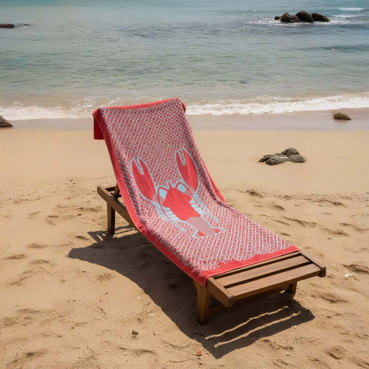 Cotton Beach Bath Sheet, 90×170 cm, Approximately 800 grm - Red Light Blue