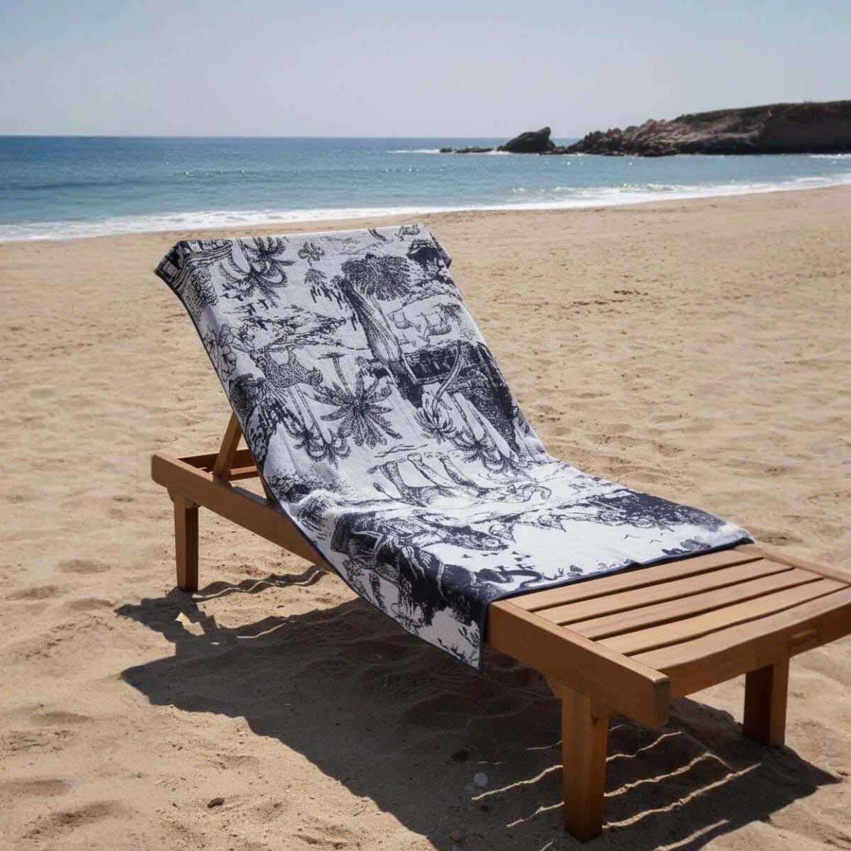 Cotton Beach Bath Sheet, 90×170 cm, Approximately 800 grm - Navy Grey