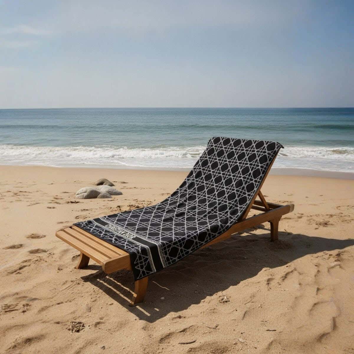 Cotton Beach Bath Sheet, 90×170 cm, Approximately 800 grm - Black Grey
