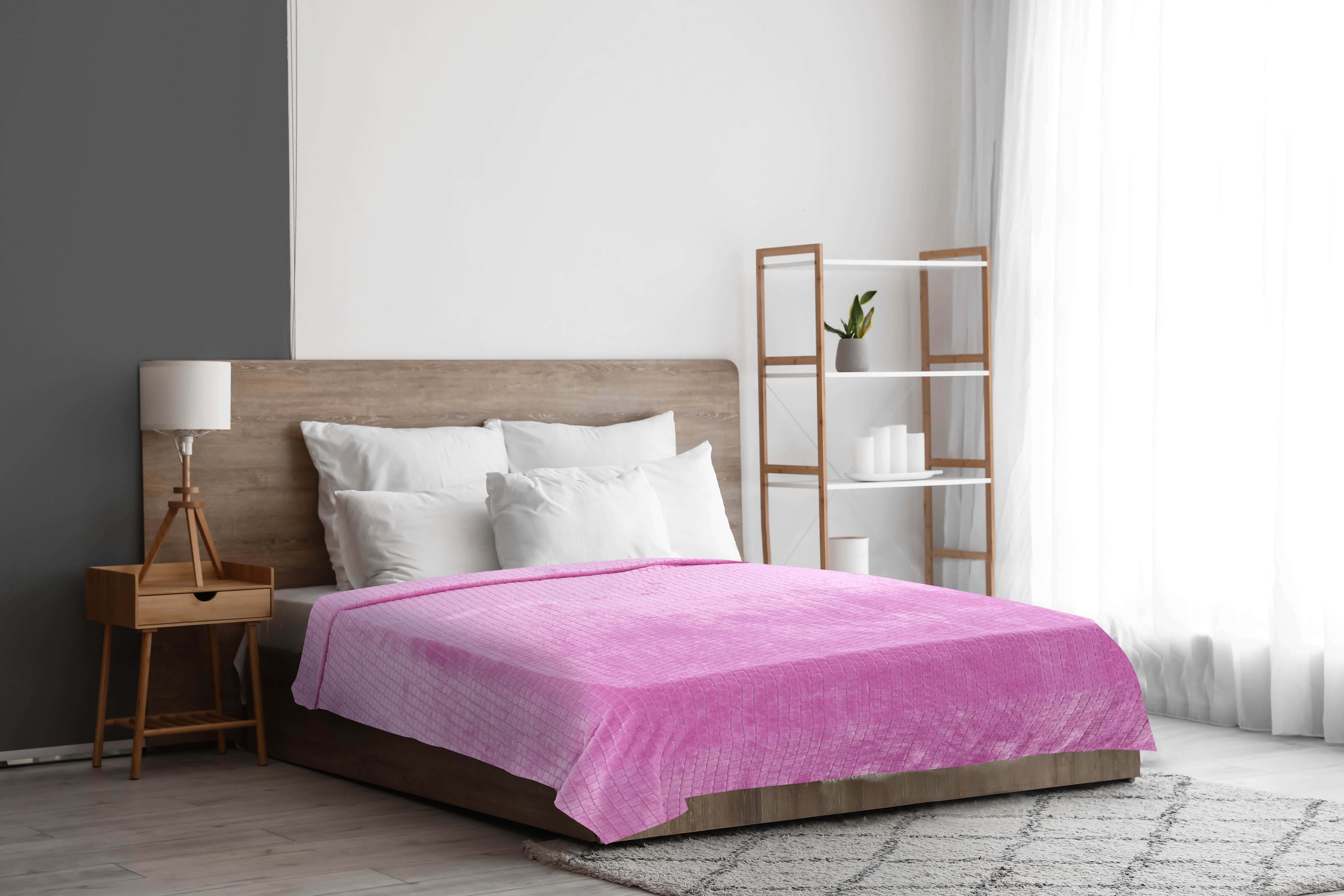 Dragon Zebda Bed Heater, 220x185 cm, 1200 gm - Pink