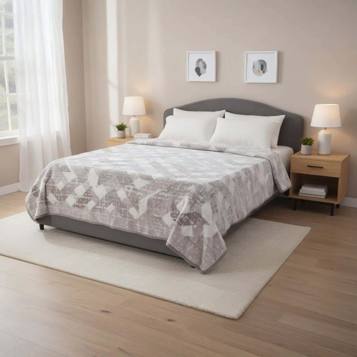 Morano Infinity Velvet Single Layer Blanket, 220×240 cm, Approximately 4 Kg - Beige
