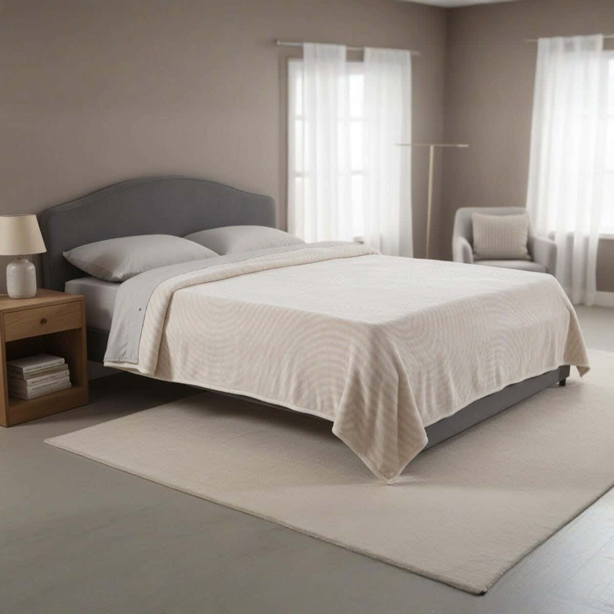 Morano Infinity Velvet Single Layer Blanket, 220×240 cm, Approximately 4 Kg - Beige