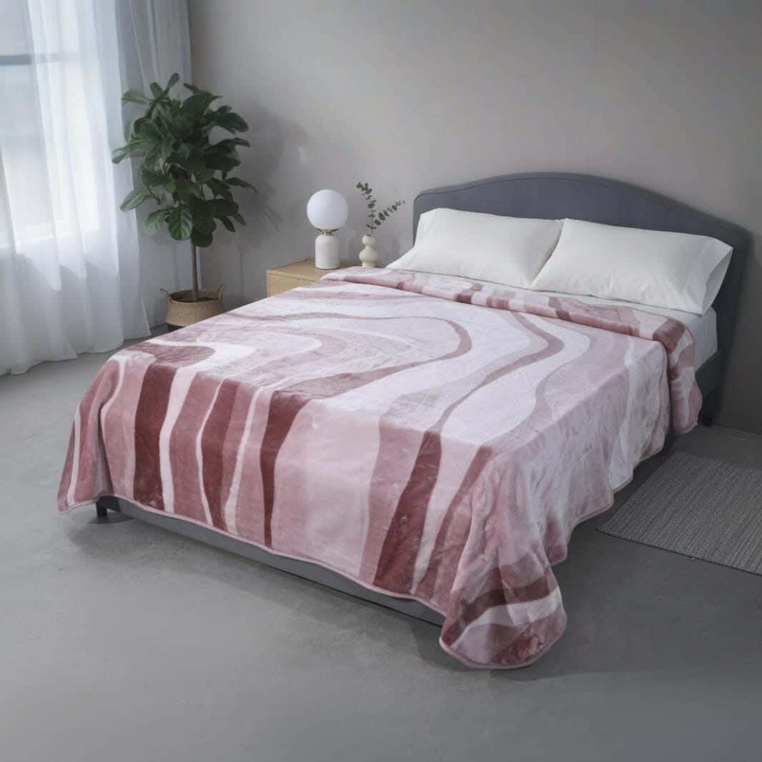 Morano Infinity Velvet Single Layer Blanket, 220×240 cm, Approximately 4 Kg - Rose