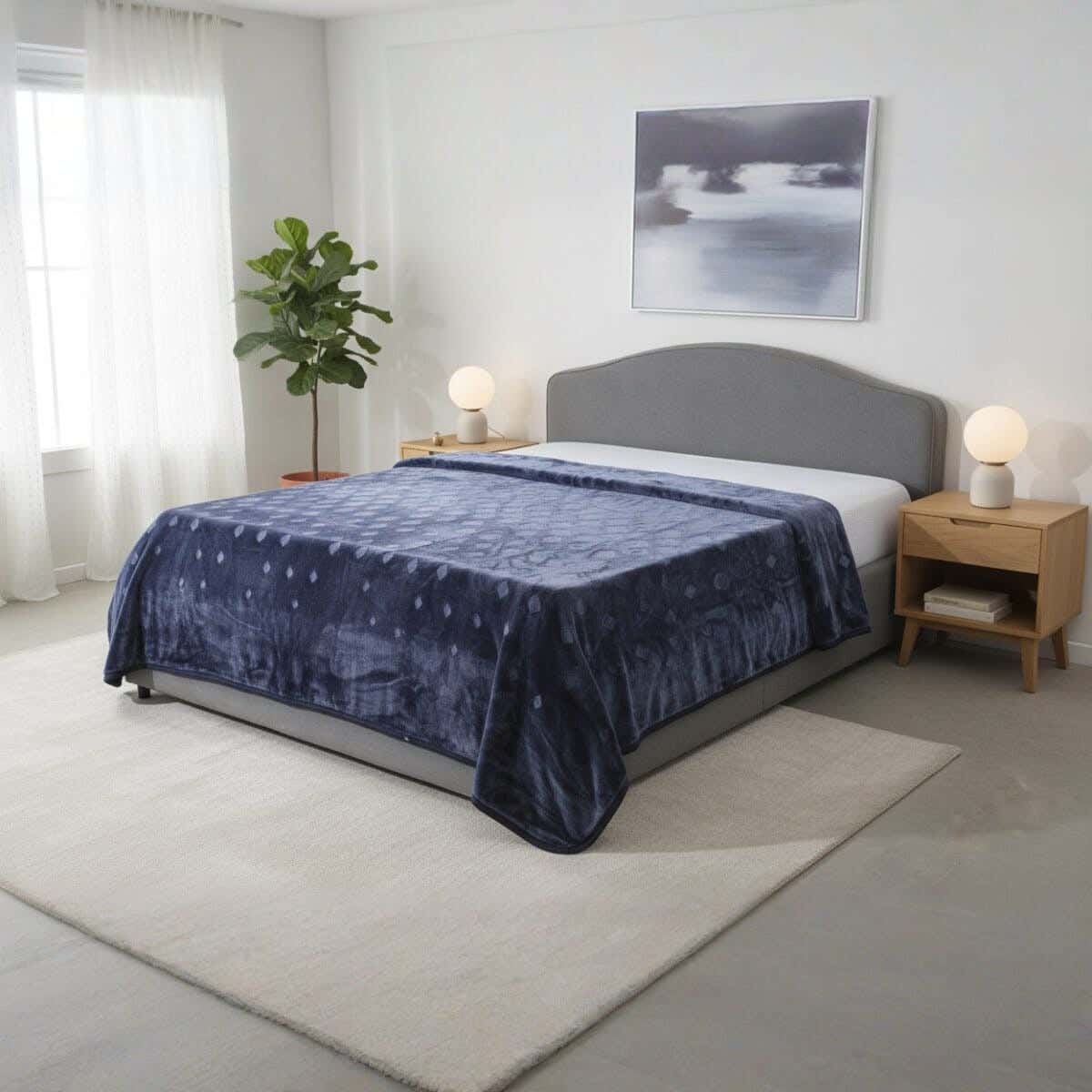 Morano Velvet Blanket, 240×220 cm, 4000 Gm - Dark Grey