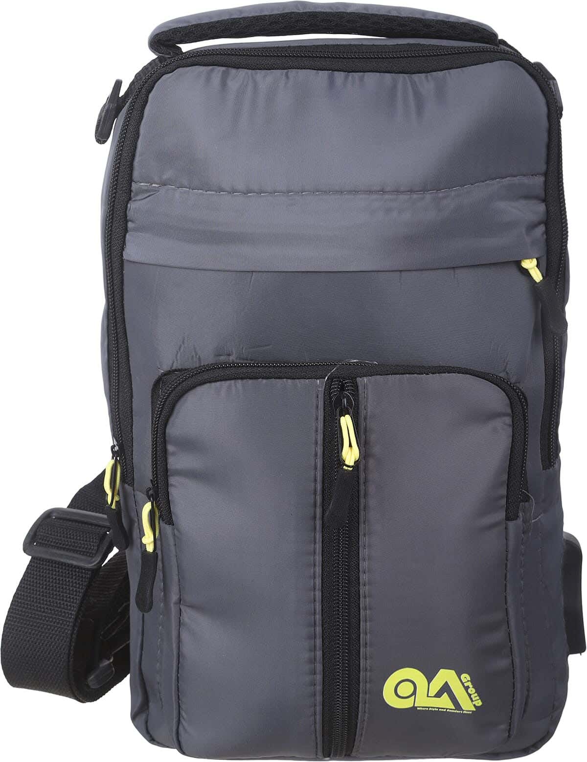 Waterproof Cross Bag for Men, 4 zippers, 18×30 cm - Grey