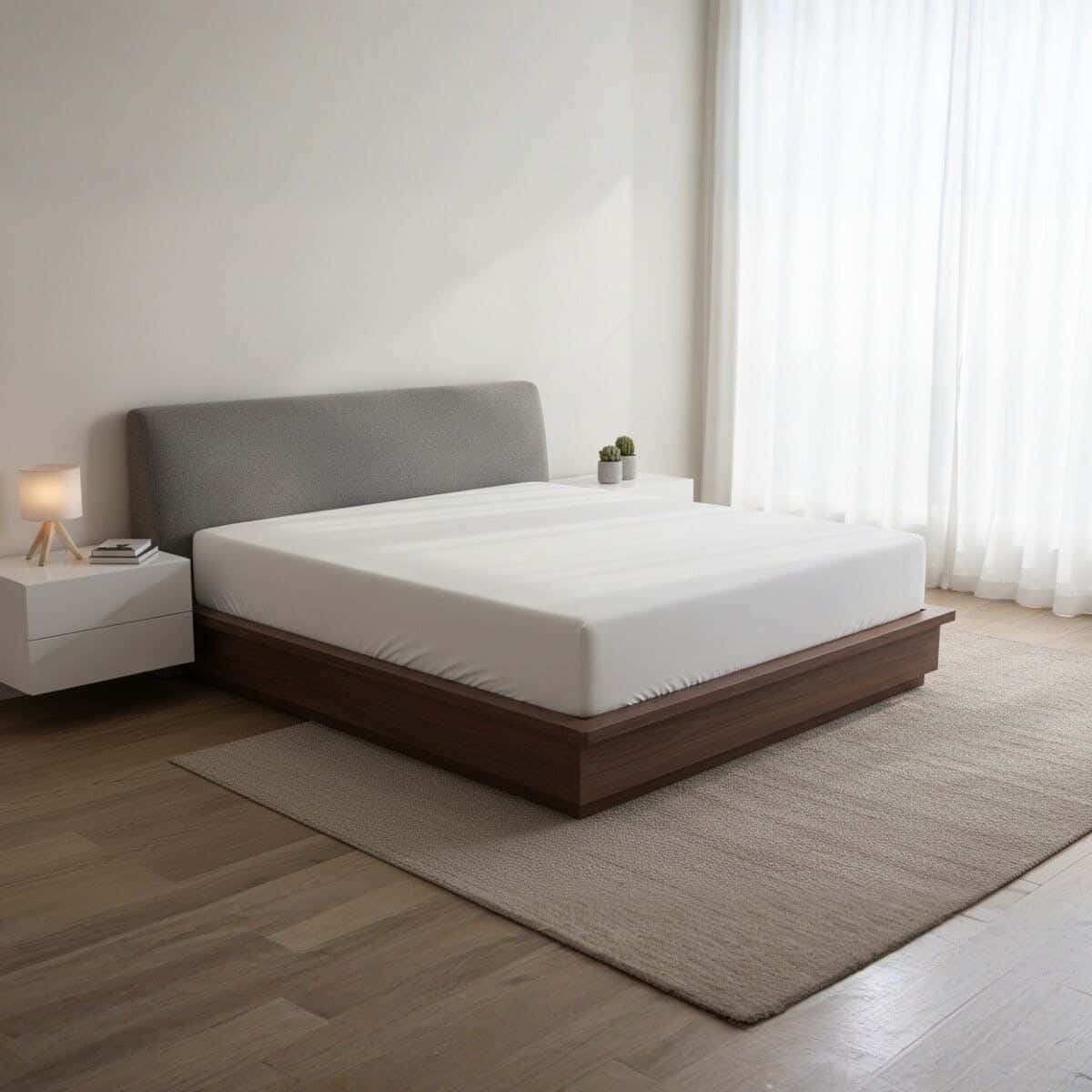Royal Crown Elastic Cotton Mattress Cover, 120×195 cm - White
