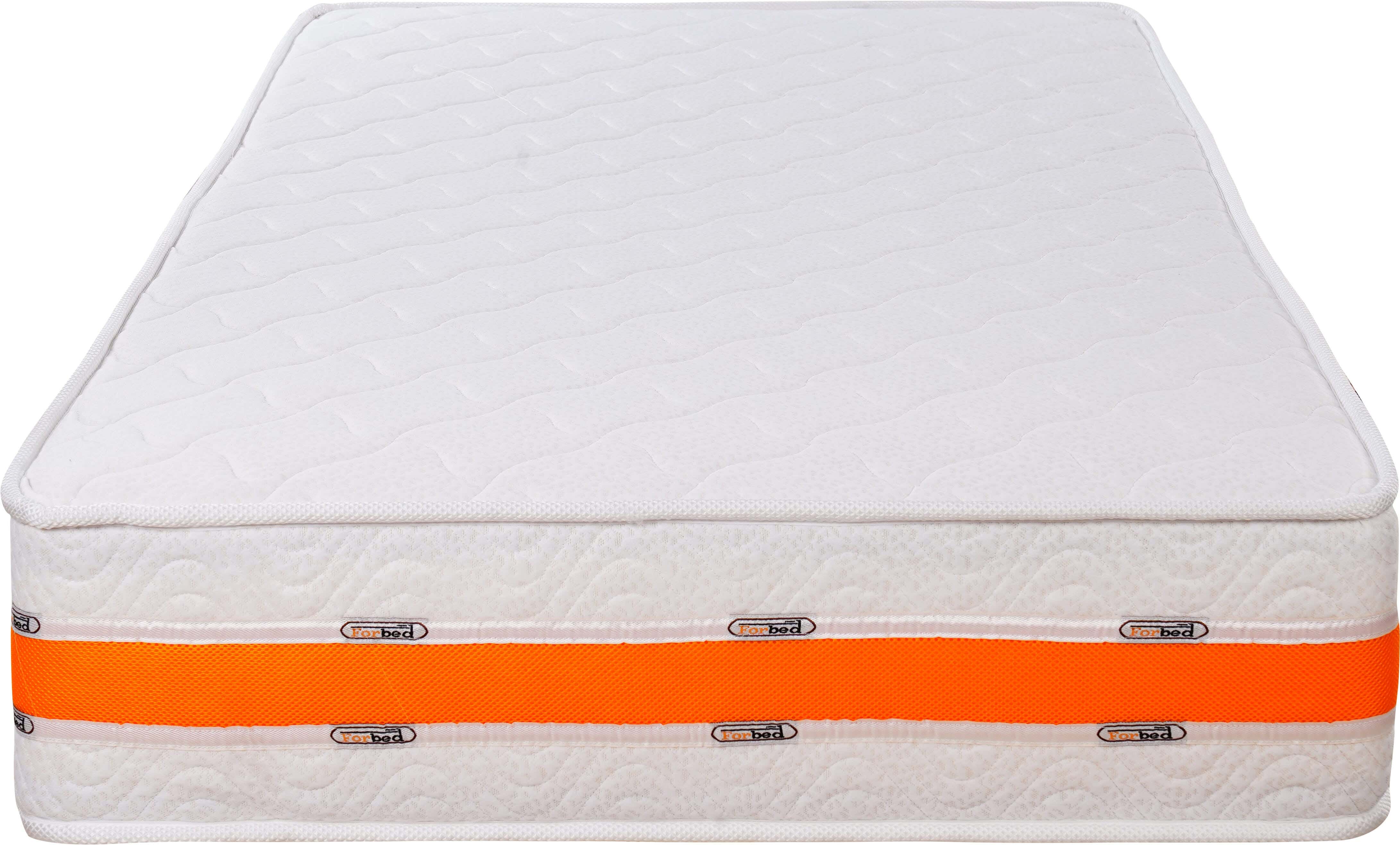 For Bed Compact Mattress, Split Coils, 100×195 cm, Height 25 cm - White