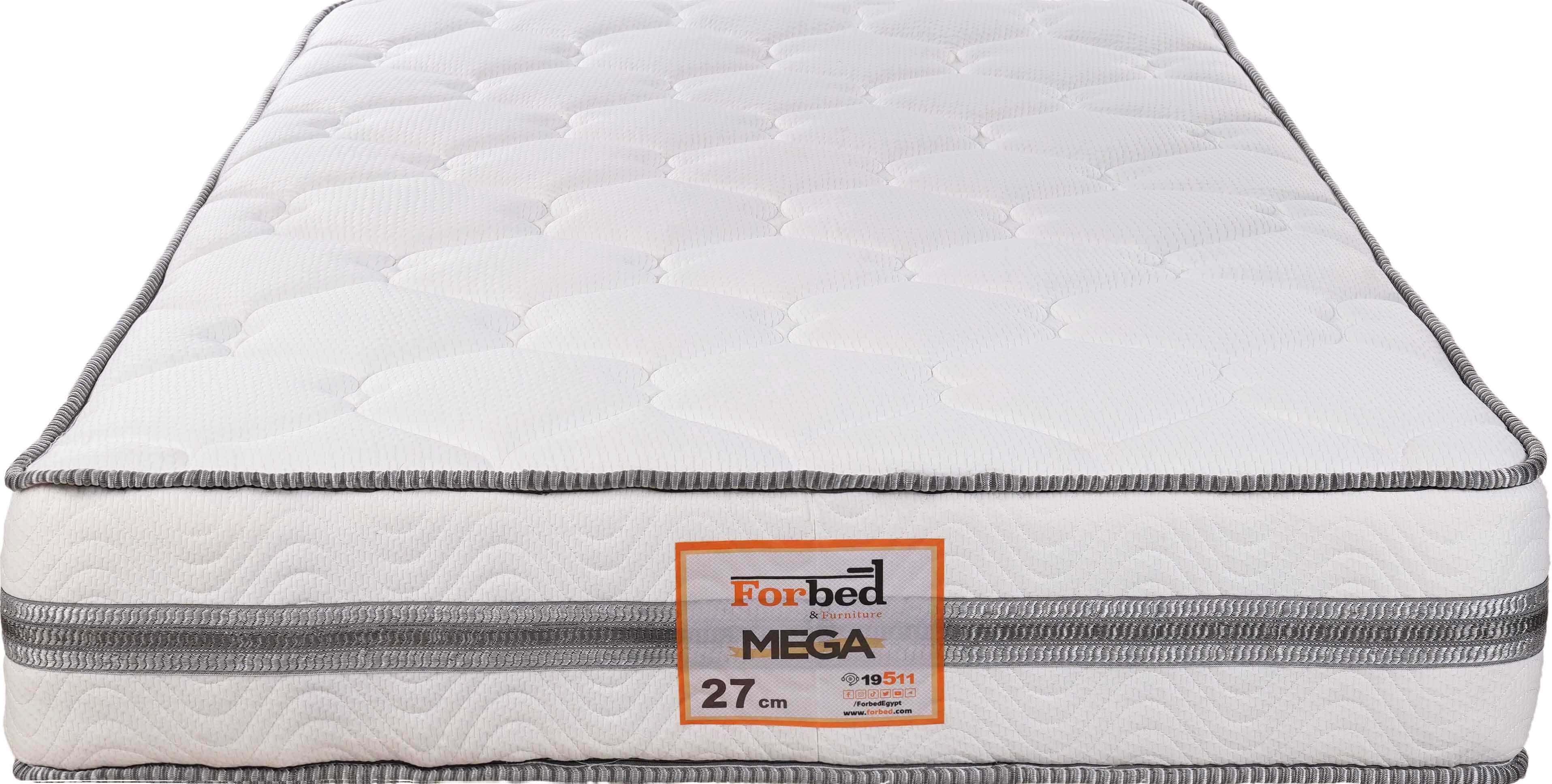 Forbed Mega Double Net Connected Springs Mattress, 120×195 cm, Height 27 cm - White Grey