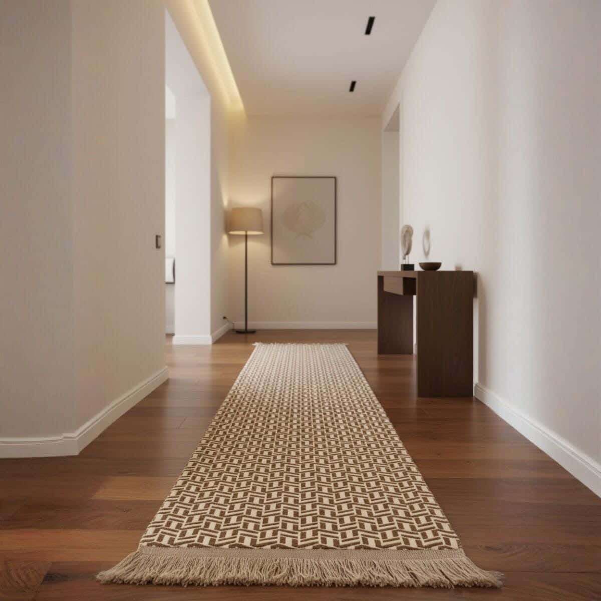 Chenille Double Face Rug, 200×70 cm, approximately 700 grm - Beige Brown