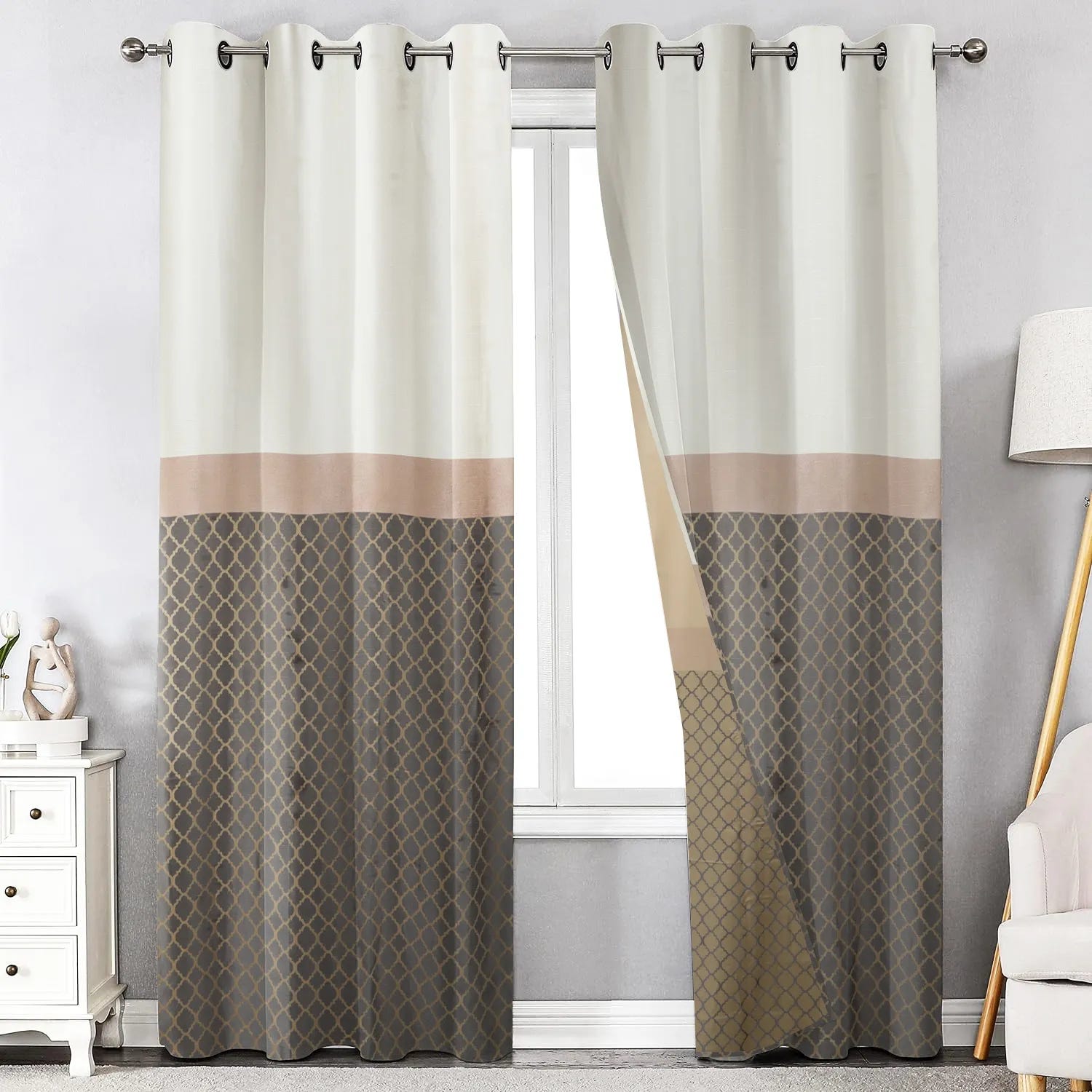 Nageh Tex Silk Curtain with Rings, 250×135 cm ( 1 piece )