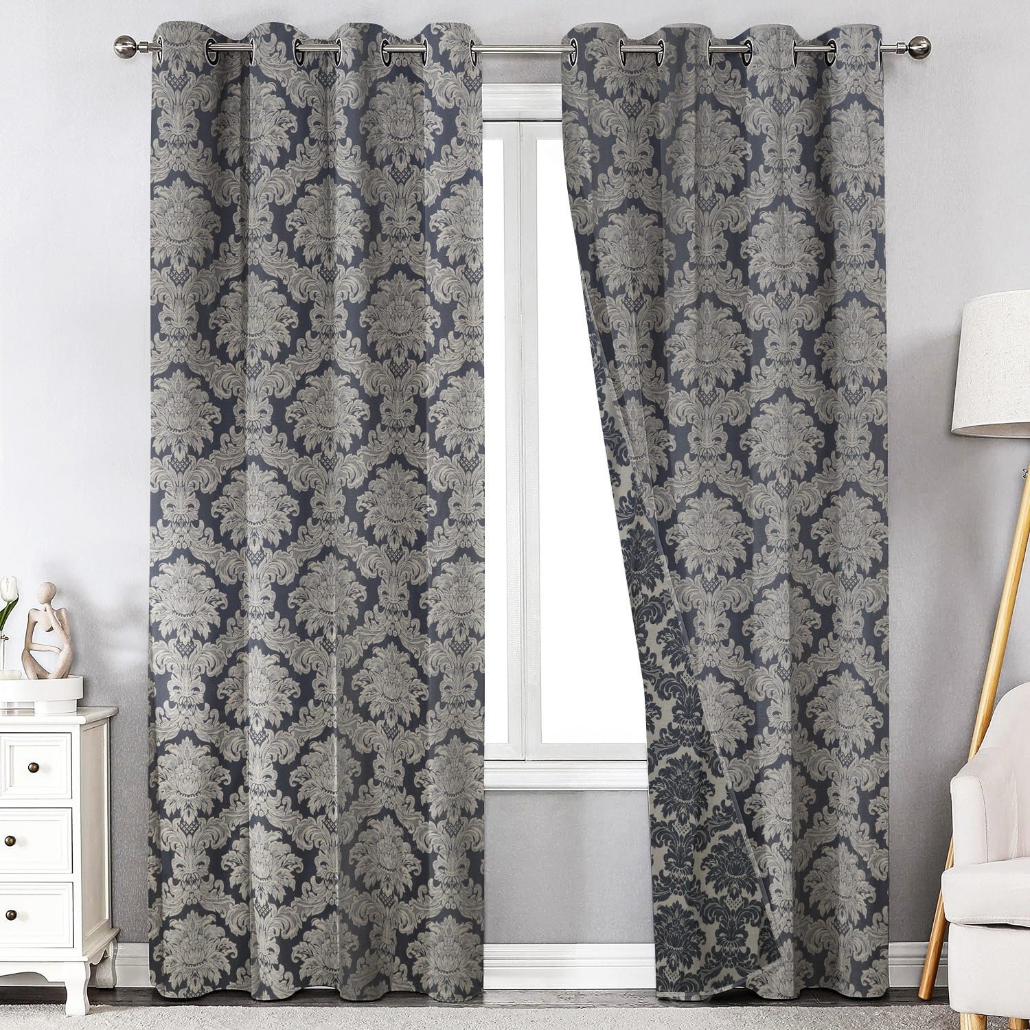 Nageh Tex Linen Chanelia Curtain With Rings, 250×135 cm - Multicolor ( 1 piece )
