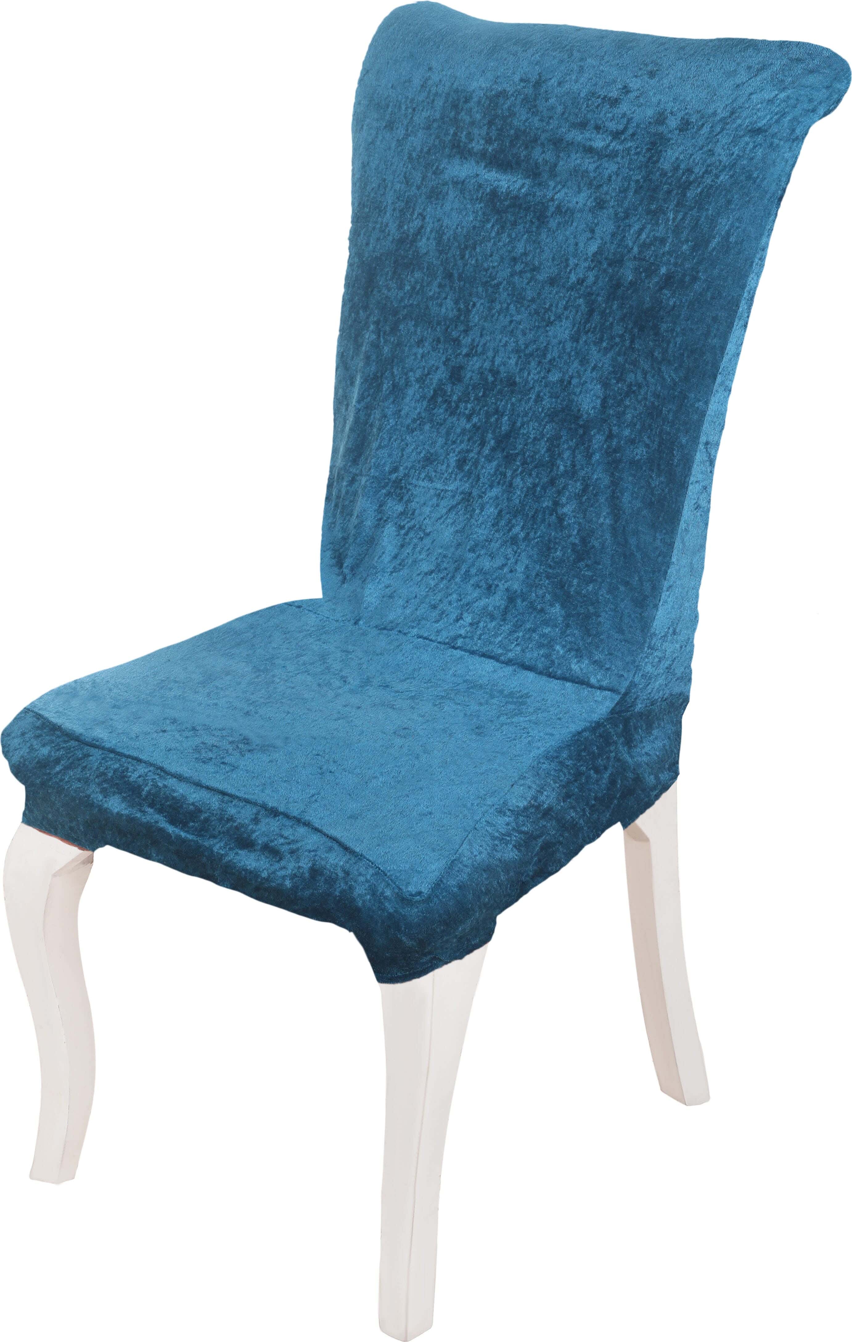 Velvet×Lycra Dining Chair Cover, 125×50 cm, approximately 130 grm - Turquoise