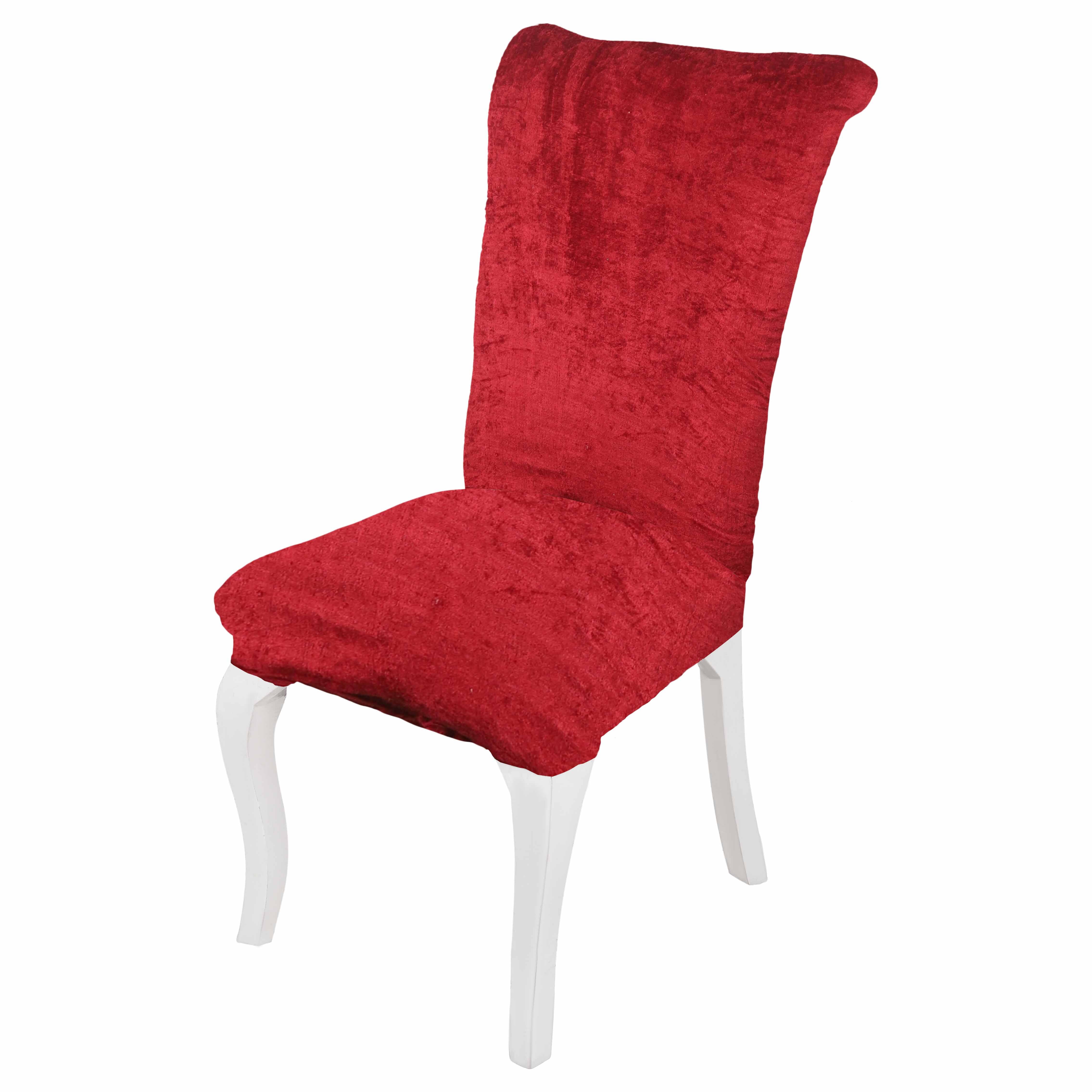 Turkan Velvet Dining Chair Cover, 225×50 cm, approximately 145 grm - Dark Red
