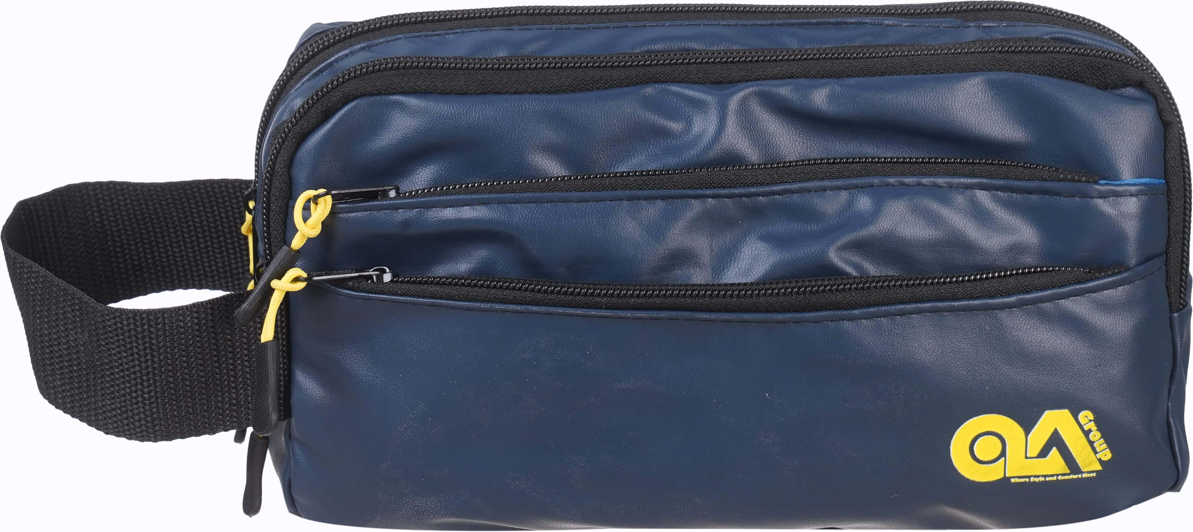 Waterproof Handbag for Men, 5 Zippers, 23×14 cm - Navy
