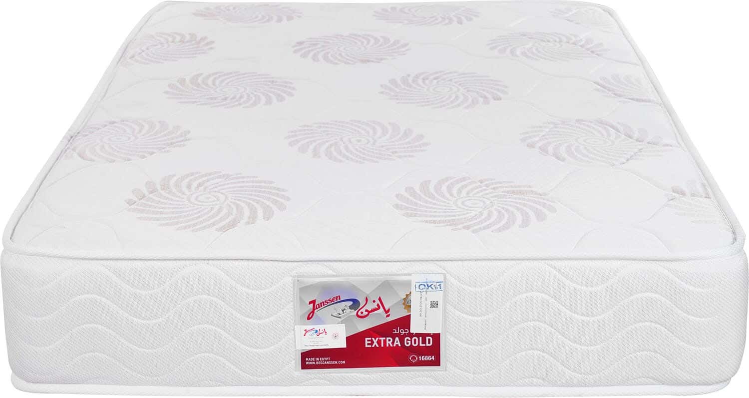 Janssen Double Net Extra Gold Mattress, Connected Springs, 120×195 cm, Height 24 cm - White Beige