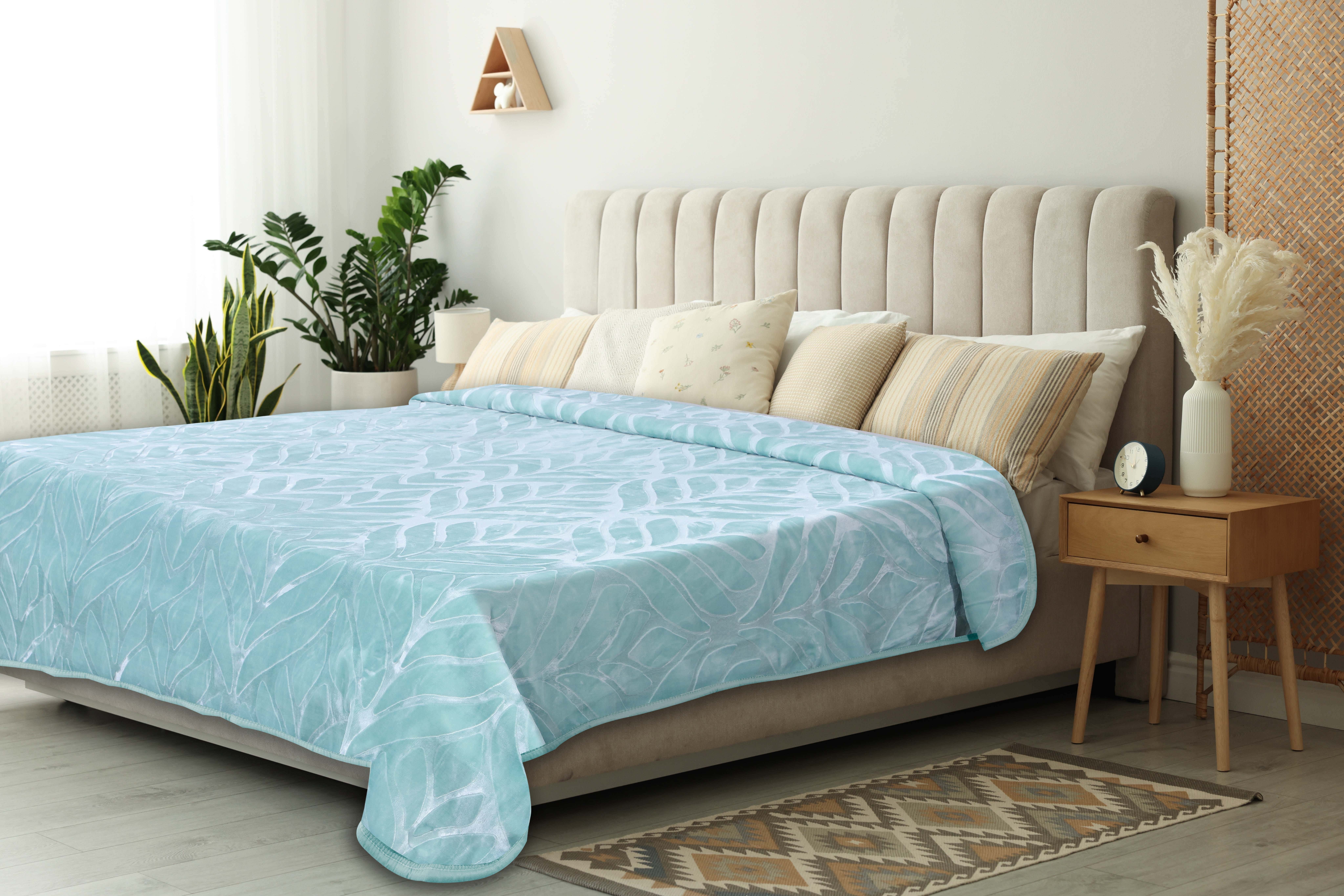 Morano Velvet Blanket Double Layer, 240×220 cm, 6800 gm, Model Mirage - Olive