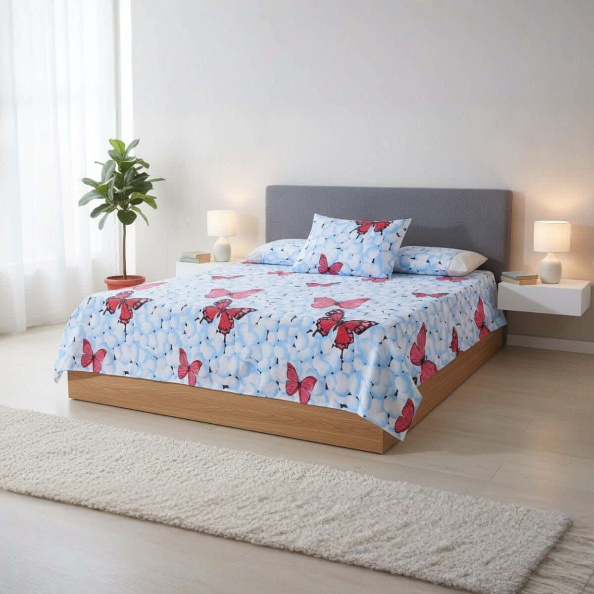 Judy Bed Sheet Set, 3 Pieces, 240x170 cm, 650 gm - Multicolor