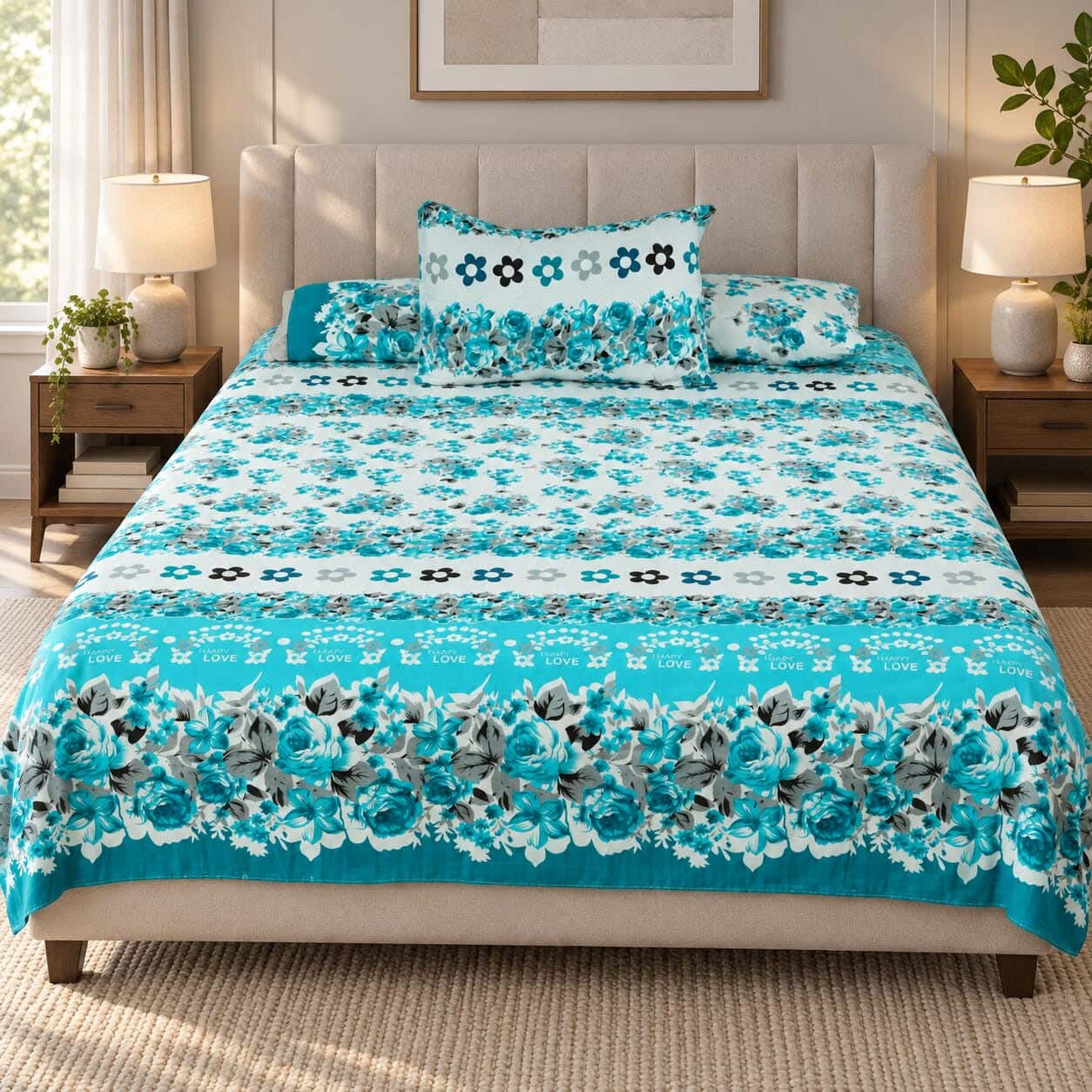 Judy Bed Sheet Set, 3 Pieces, 240x170 cm, 650 gm - Multicolor