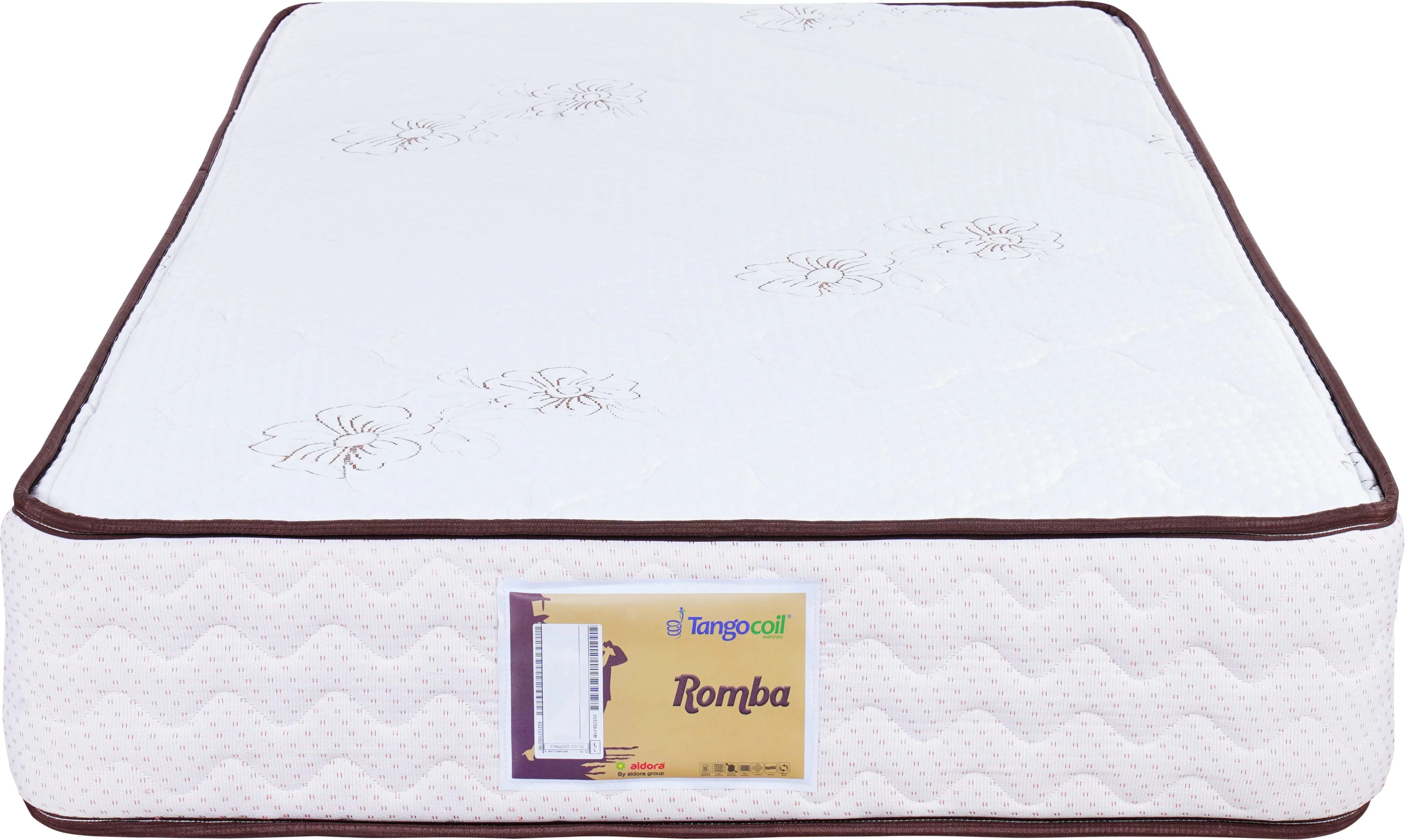 Aldora Double Net Rumba Mattress, Connected Springs, 120×190 cm, Height 25 cm - White Brown