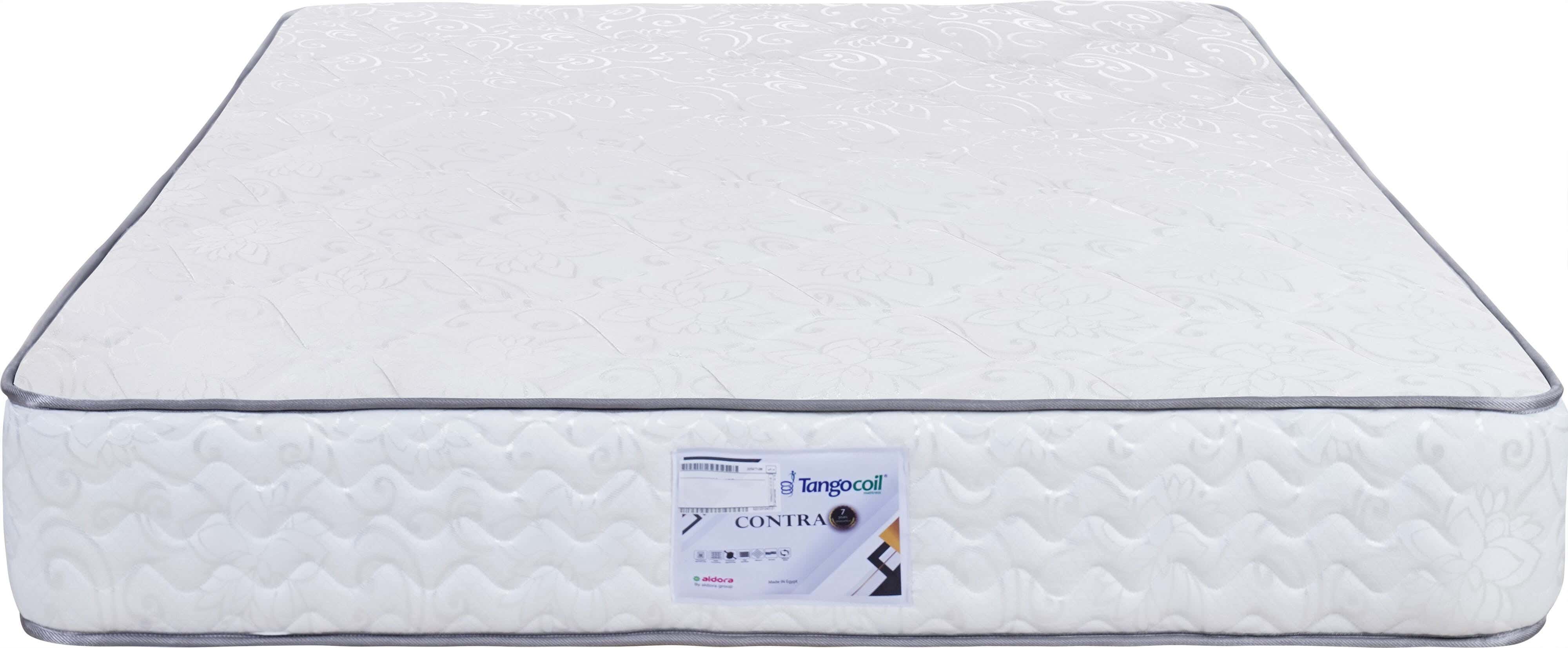 Aldora Contra Mattress, Connected Springs, 150×195 cm, Height 27 cm - White Grey