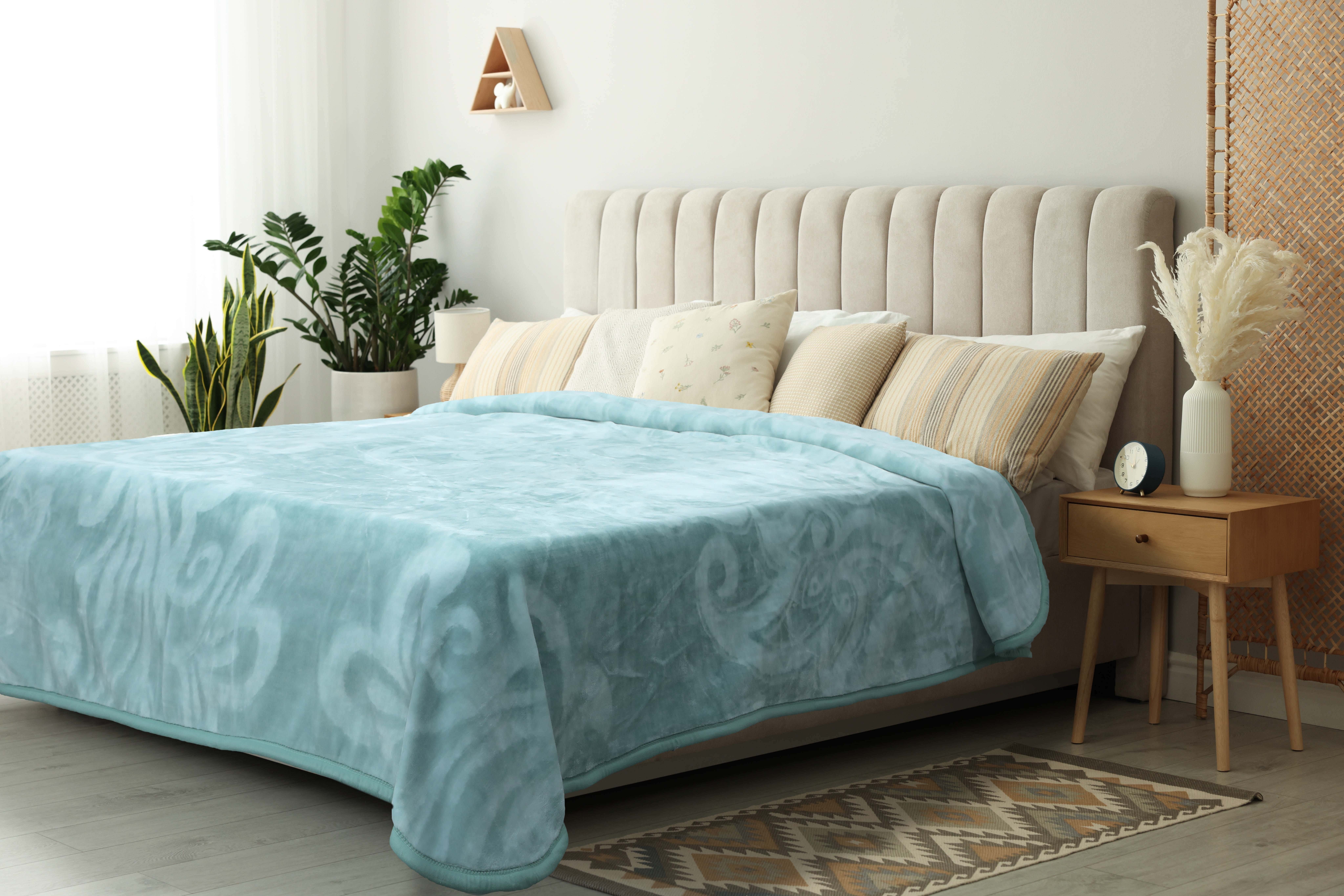 Morano Selena Velvet Double Layer Blanket, 220×240 Cm, 6000 gm - Olive