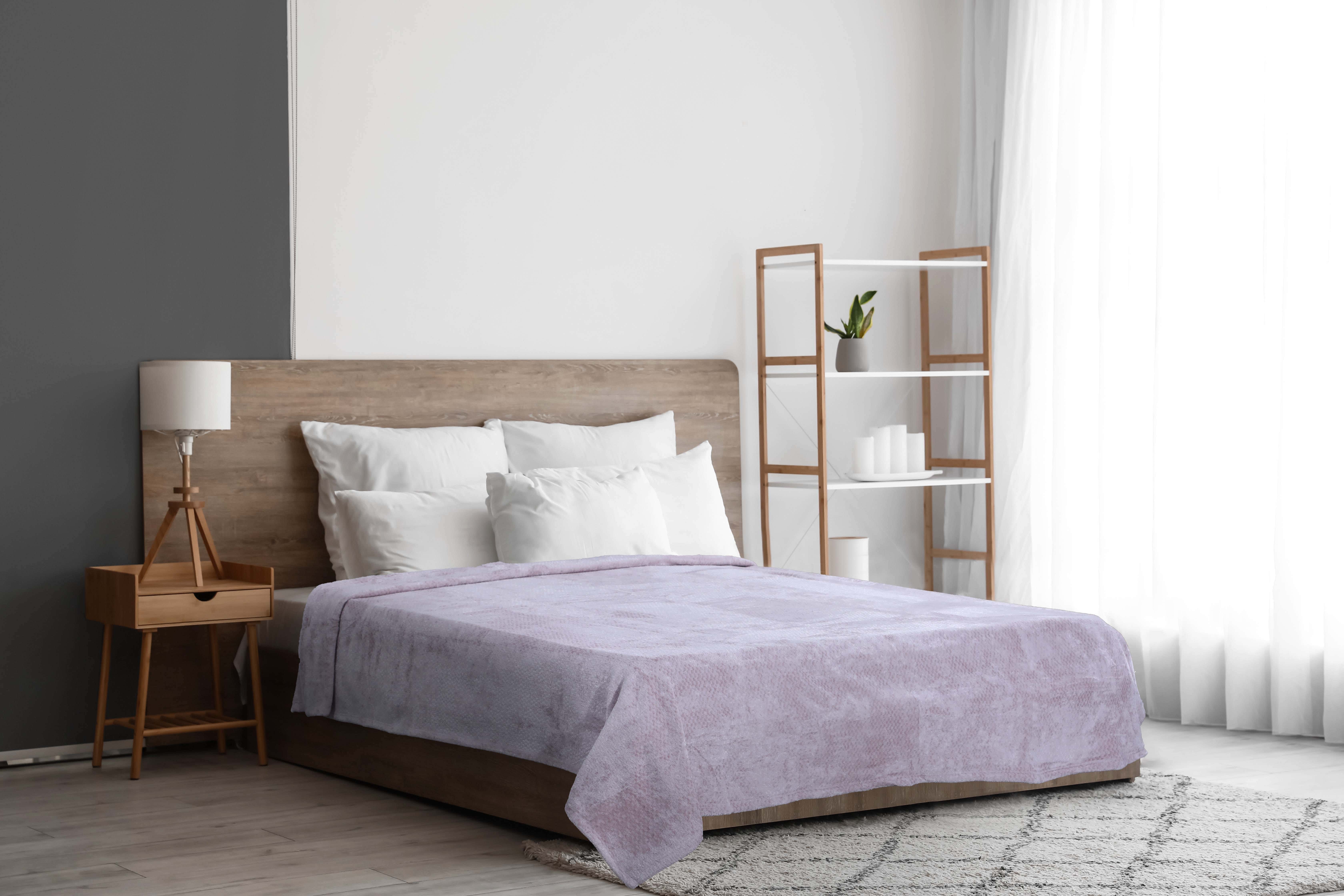 Morano Velvet Bed Heater, 220×240 cm, 1540 gm - Rose