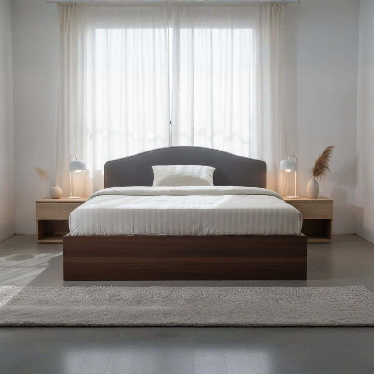 Mehalla Cotton Bed sheet set with elastic Band, 2 pieces, 200×120 cm, height 35 cm - Light Grey