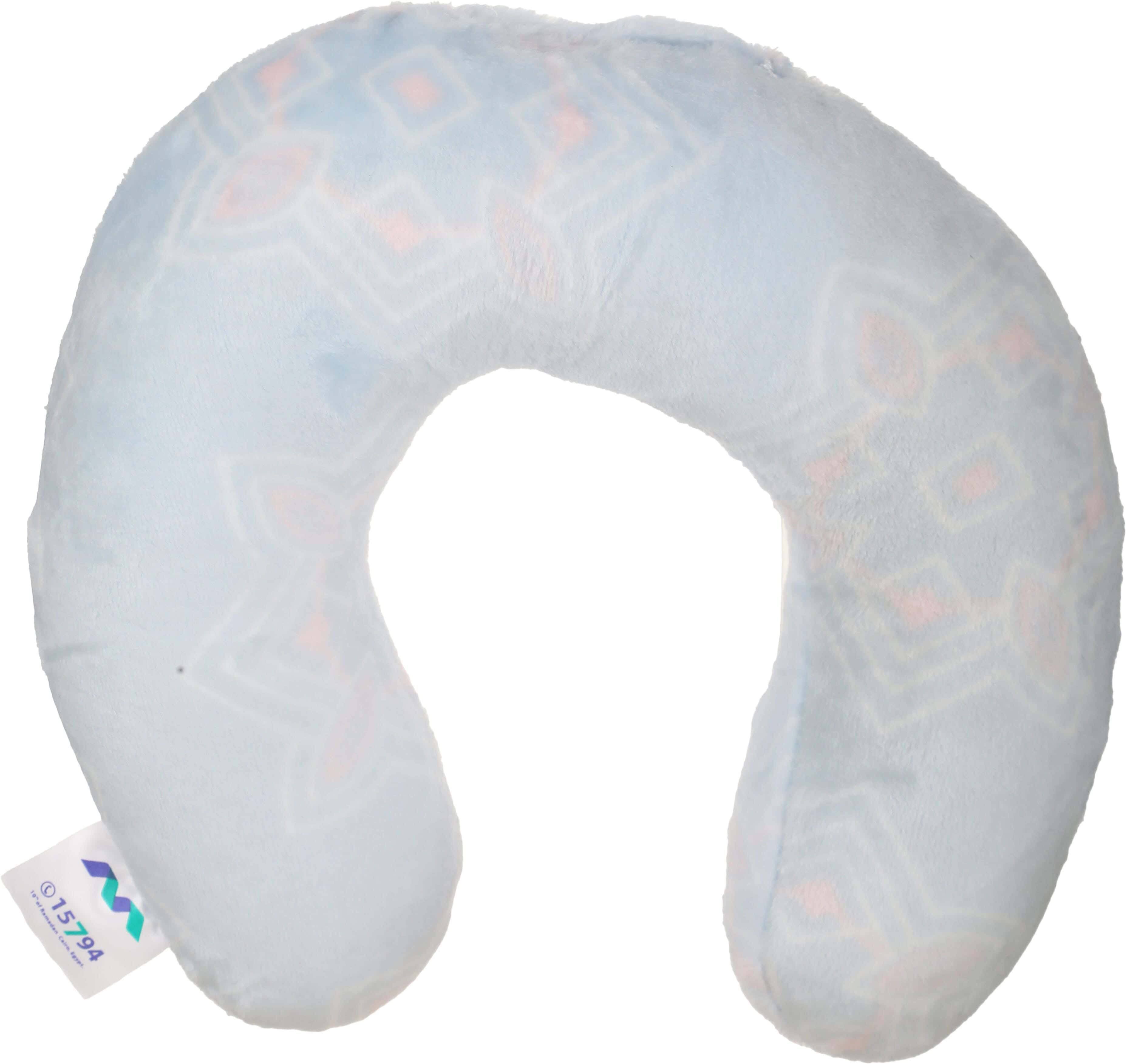 Al Maamoun Fiber Neck Pillow, 25×25 cm, approximately 200 grm - Light Blue Rose