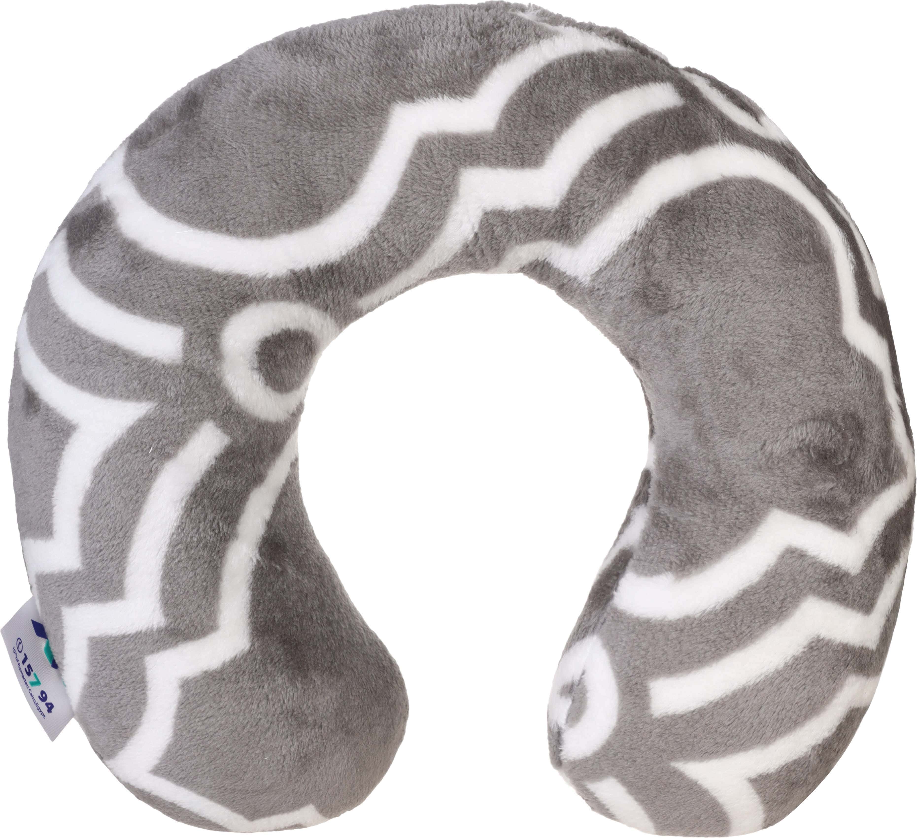 Al Maamoun Fiber Neck Pillow, 25×25 cm, approximately 200 grm - Grey White