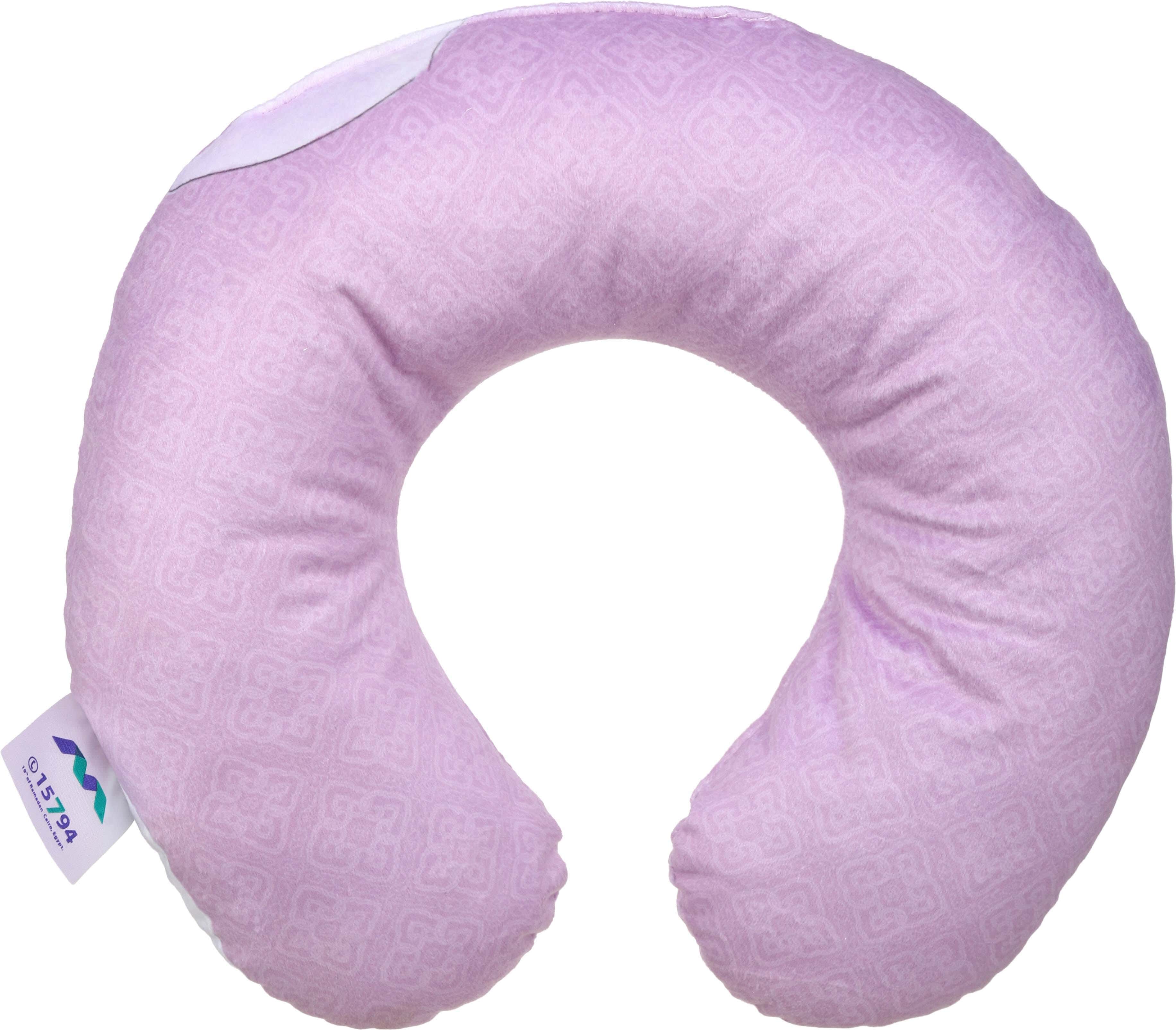 Al Maamoun Fiber Neck Pillow, 25×25 cm, approximately 200 grm - Light Mauve