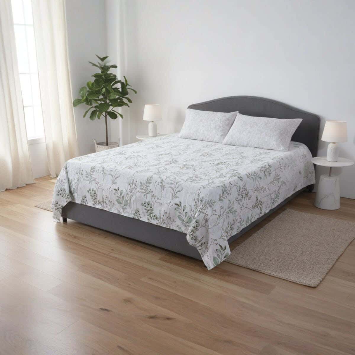Lavie Cotton Bed Sheet Set, 4 Pieces, 240×260 cm, Approximately 2170 grm - Multicolor