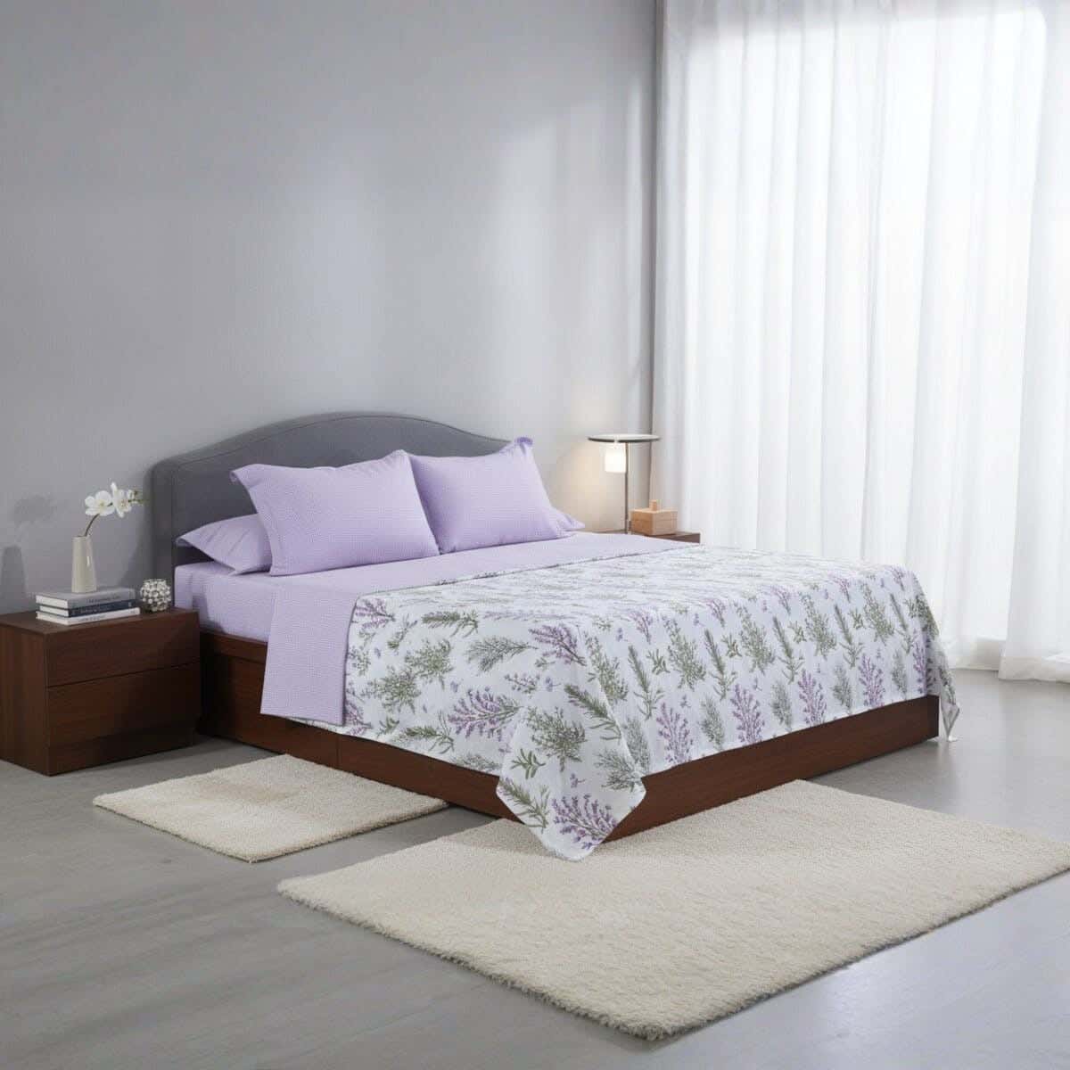 Lavie Cotton Bed Sheet Set, 6 Pieces, 240×260 cm, 2170 gm - Multicolor