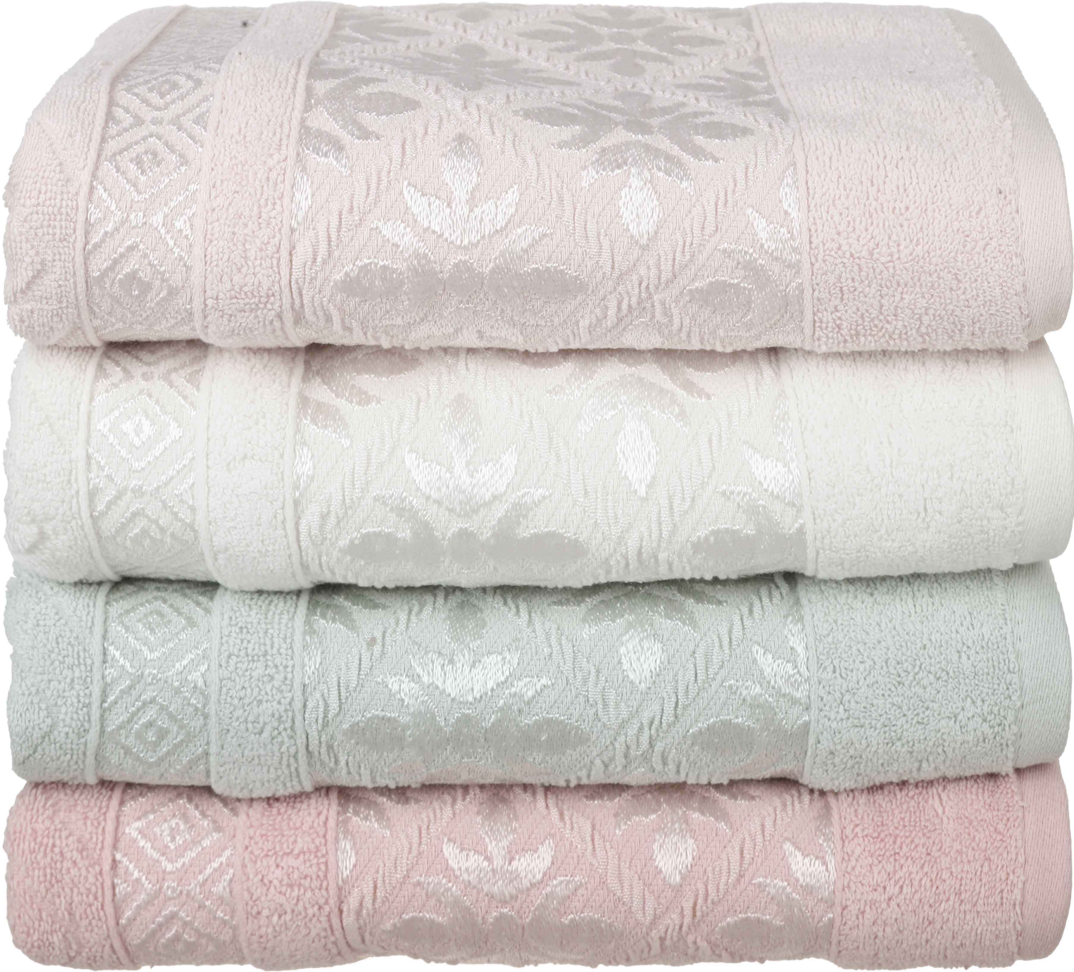 Banotex Jacquard Cotton Towel Set, 4 pieces, 110×55 cm, approximately 300 grm - Multicolor