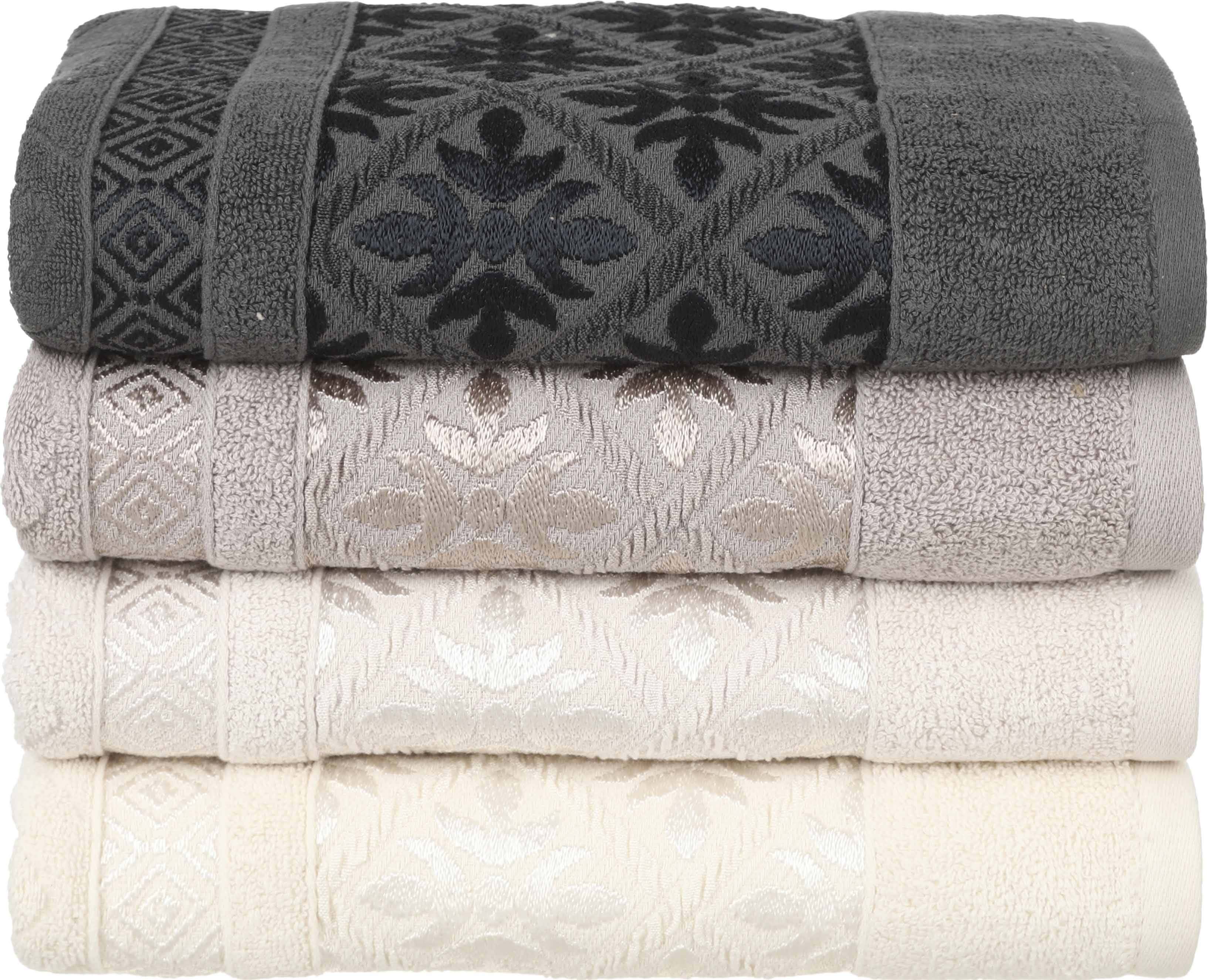 Banotex Jacquard Cotton Towel Set, 4 pieces, 110×55 cm, approximately 300 grm - Multicolor