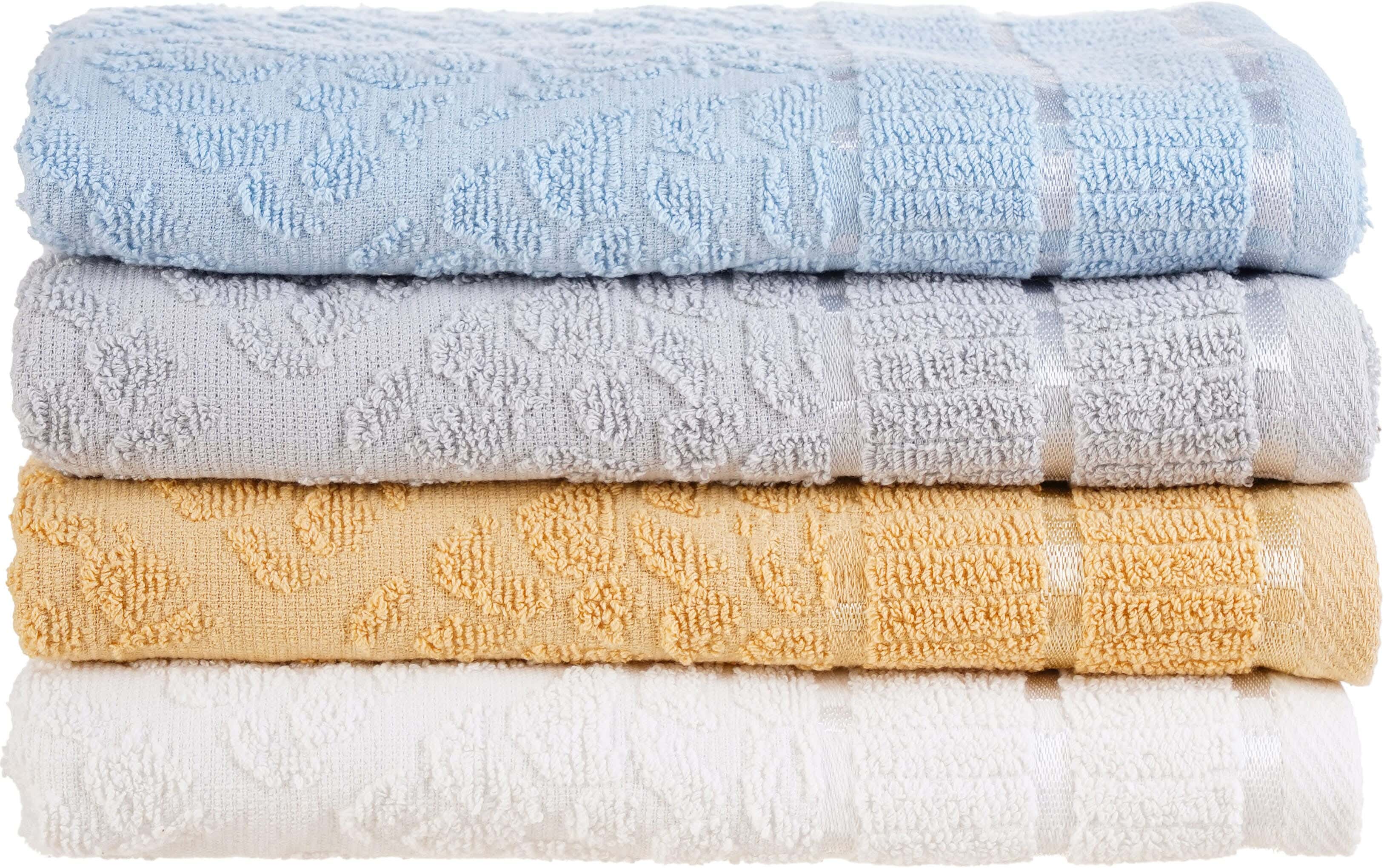 Bolares Jacquard Cotton Towel Set, 4 Pieces, 115×60 cm, 300 gm - Multicolor