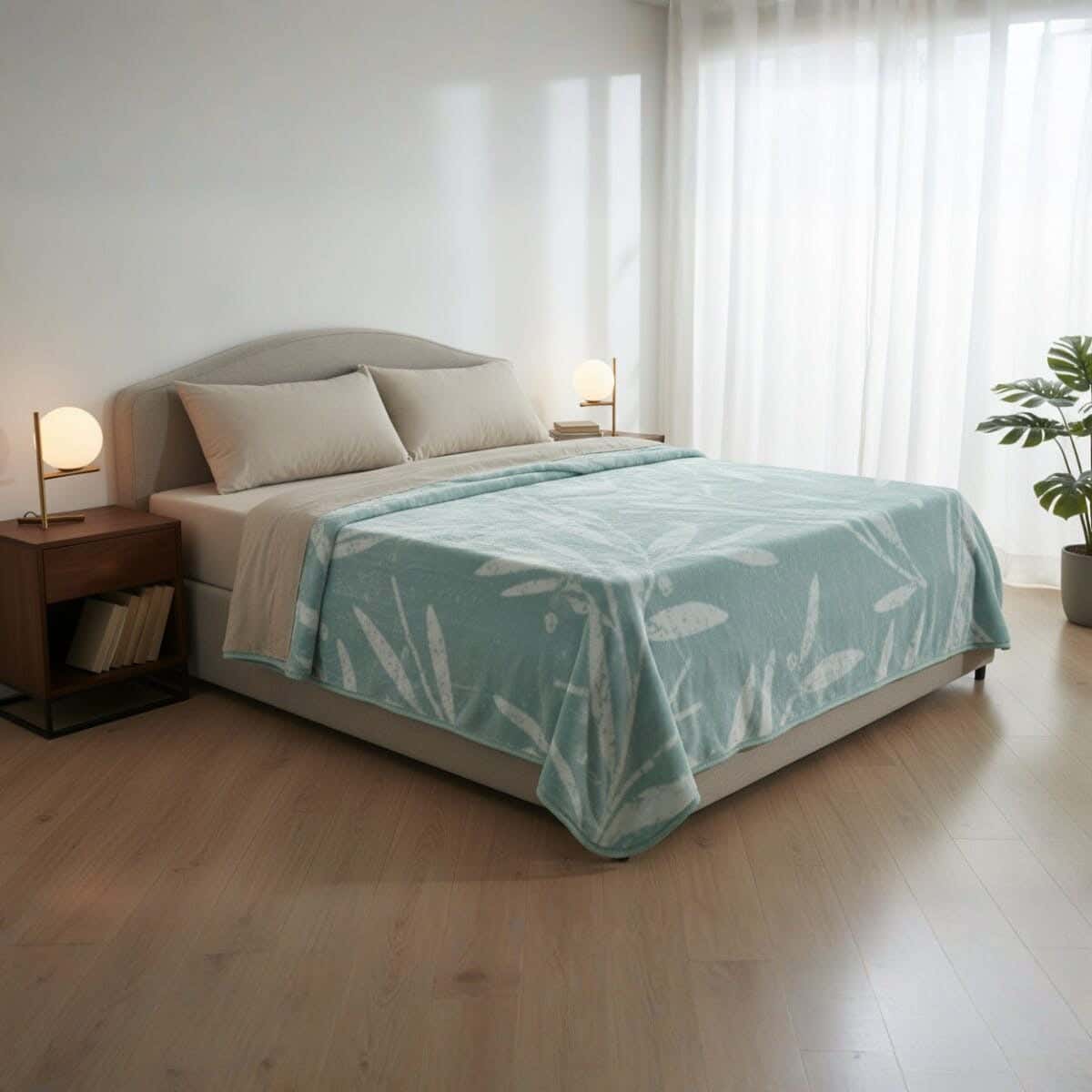 Morano Velvet Single Layer Blanket, 220x240 cm, 3750 gm - Olive