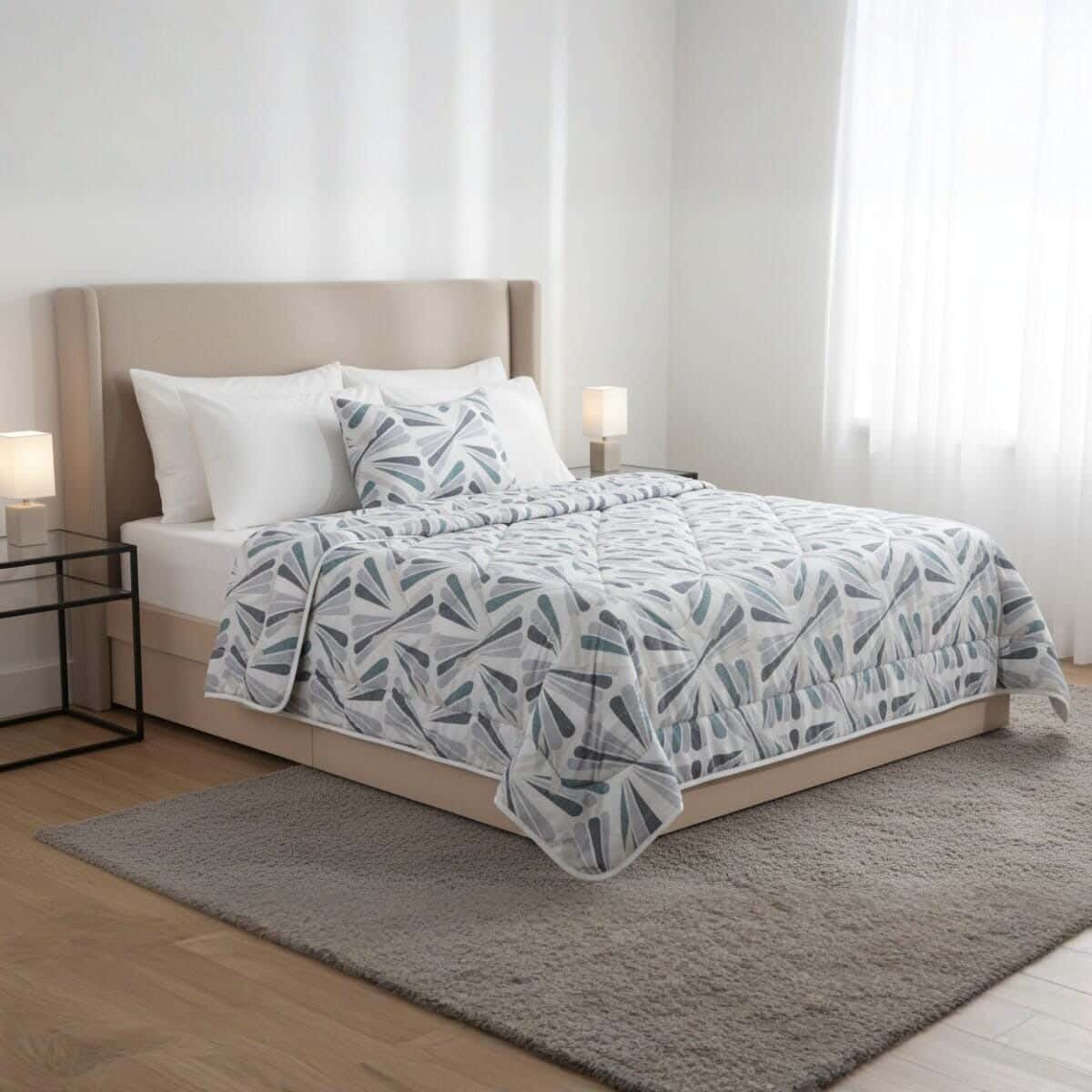 Mokhmal Microfiber Quilt set, 4 pieces, 240x170 cm, 5800 gm - Multicolor